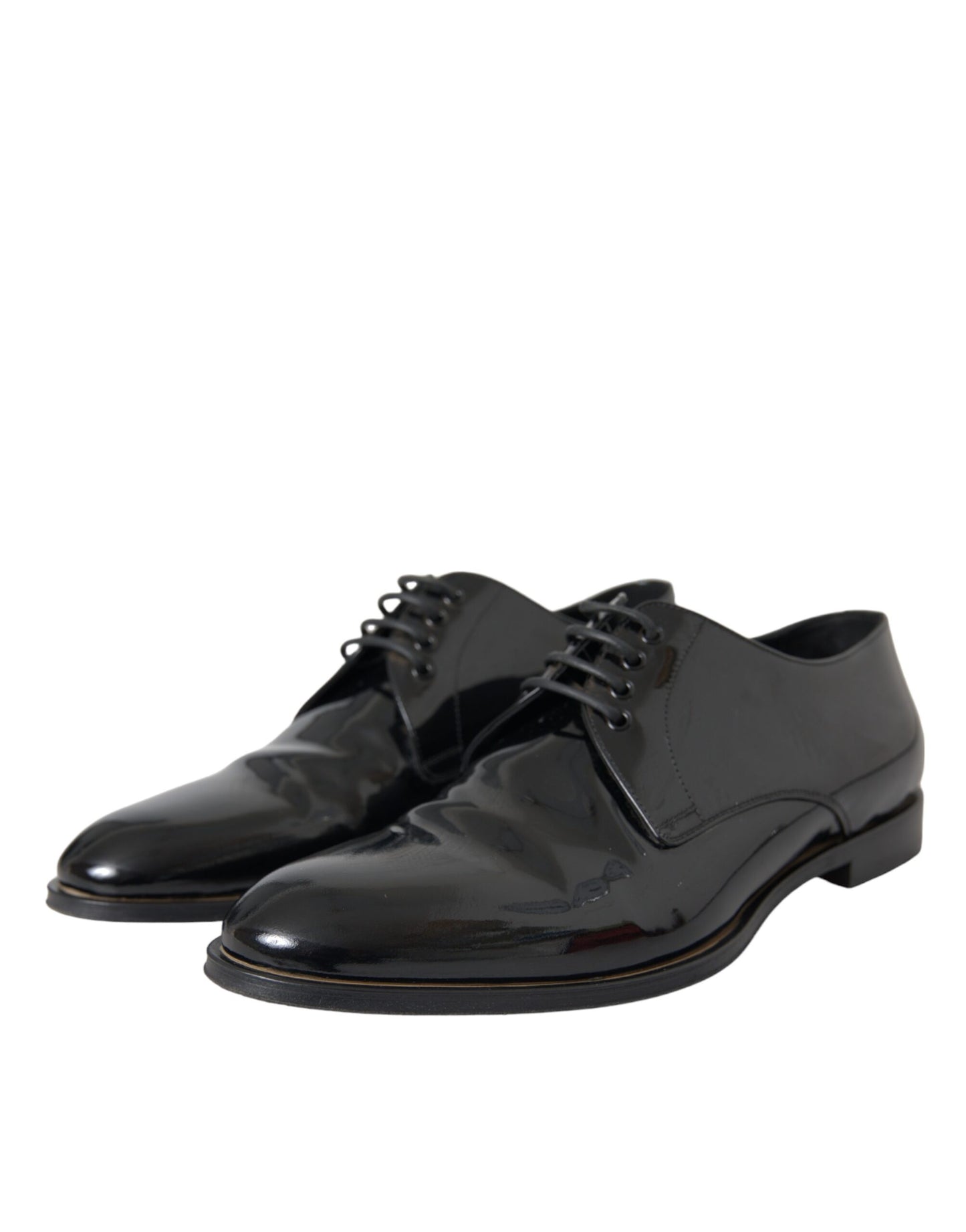 Dolce & Gabbana Schwarze Lackleder Derby-Schuhe für formelle Anlässe