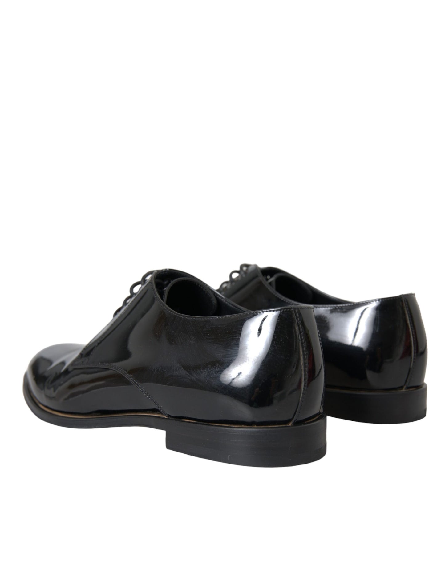 Dolce & Gabbana Schwarze Lackleder Derby-Schuhe für formelle Anlässe