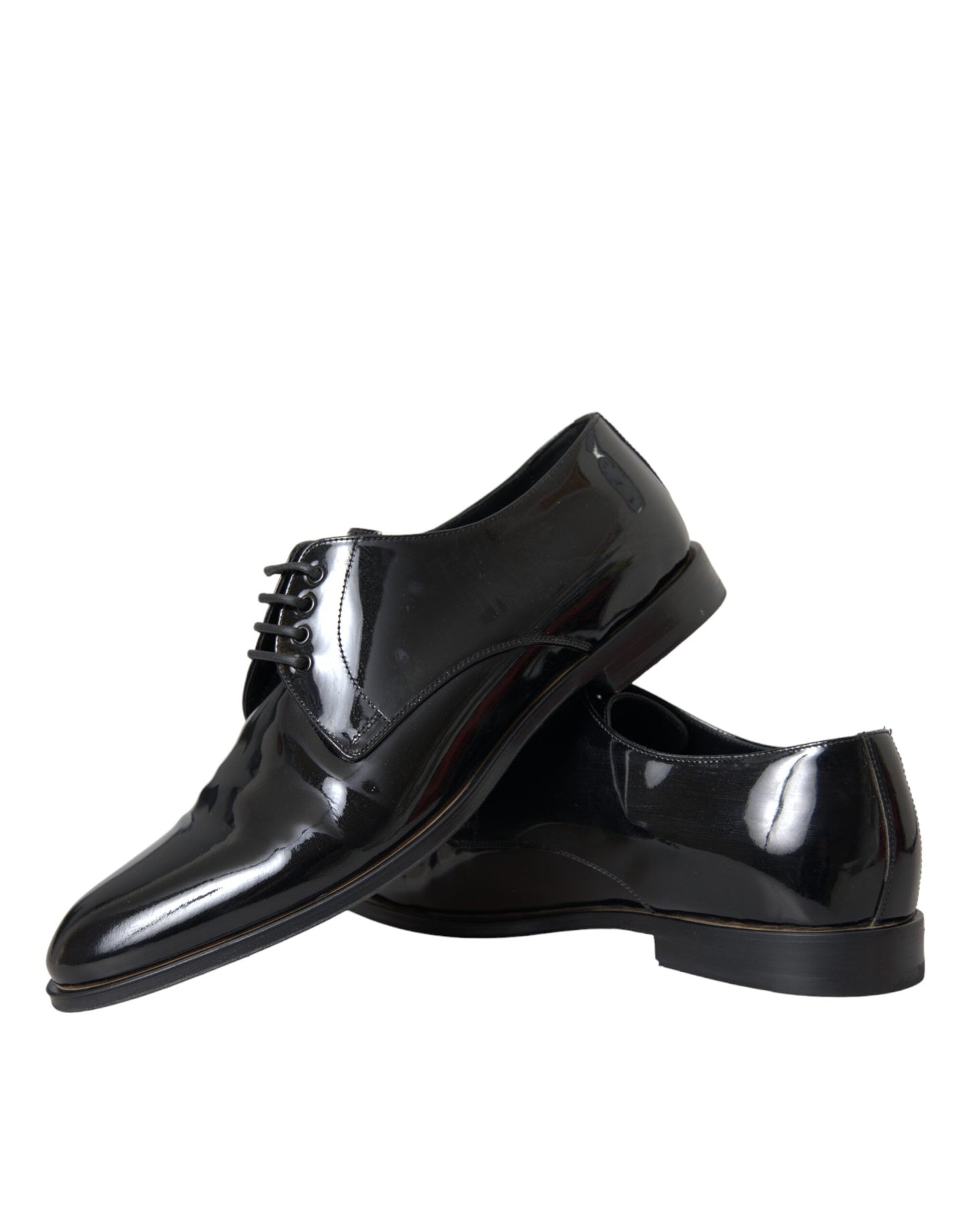 Dolce & Gabbana Schwarze Lackleder Derby-Schuhe für formelle Anlässe