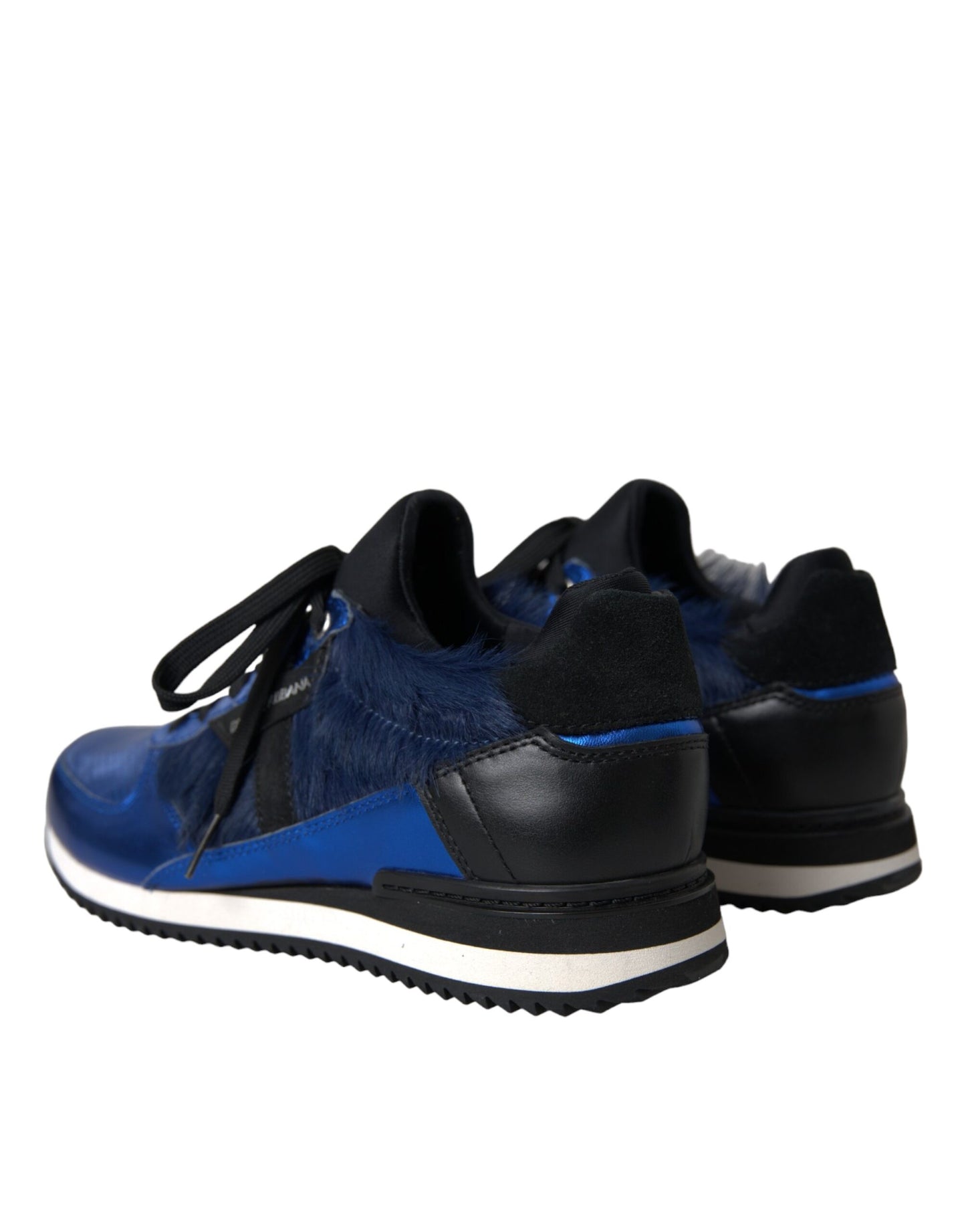 Dolce &amp; Gabbana Blue Black Calf Hair nahkalenkkarit