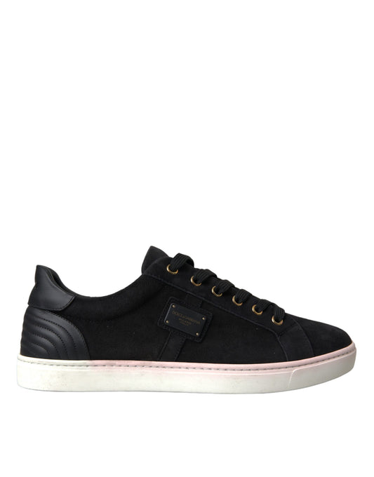 Dolce &amp; Gabbana Black Suede Men Low Top Sneakers Men Shoes