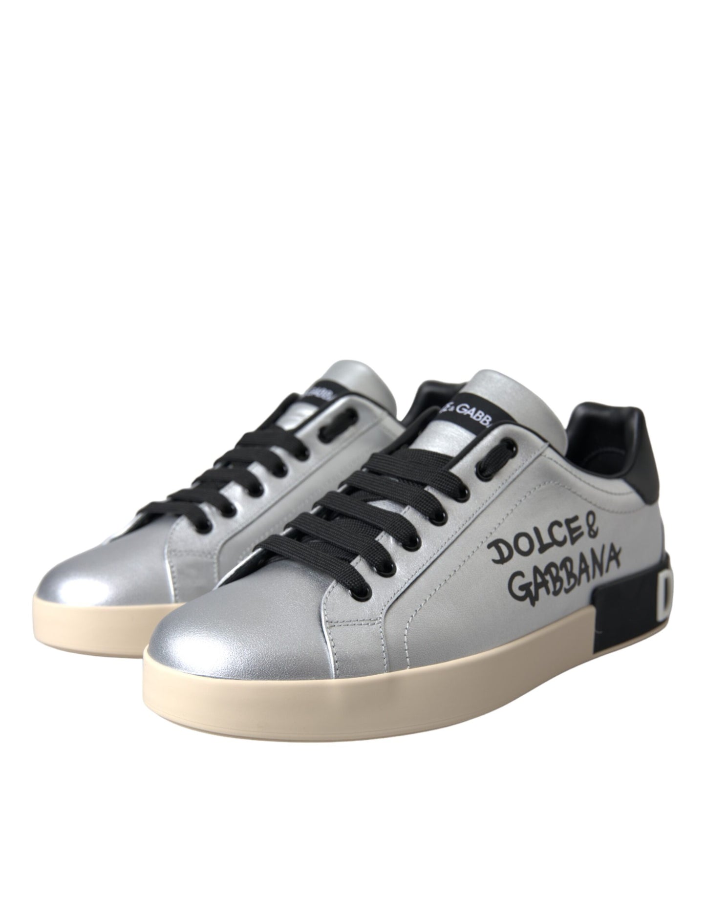 Dolce &amp; Gabbana hopea Portofino Calfskin Sneakers miesten kengät