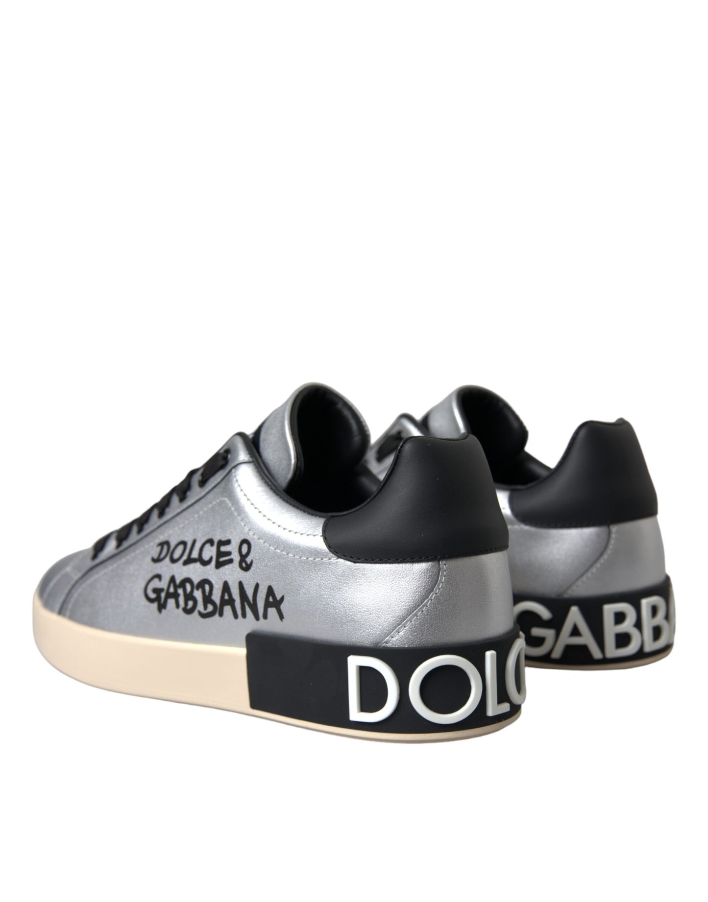 Dolce &amp; Gabbana hopea Portofino Calfskin Sneakers miesten kengät