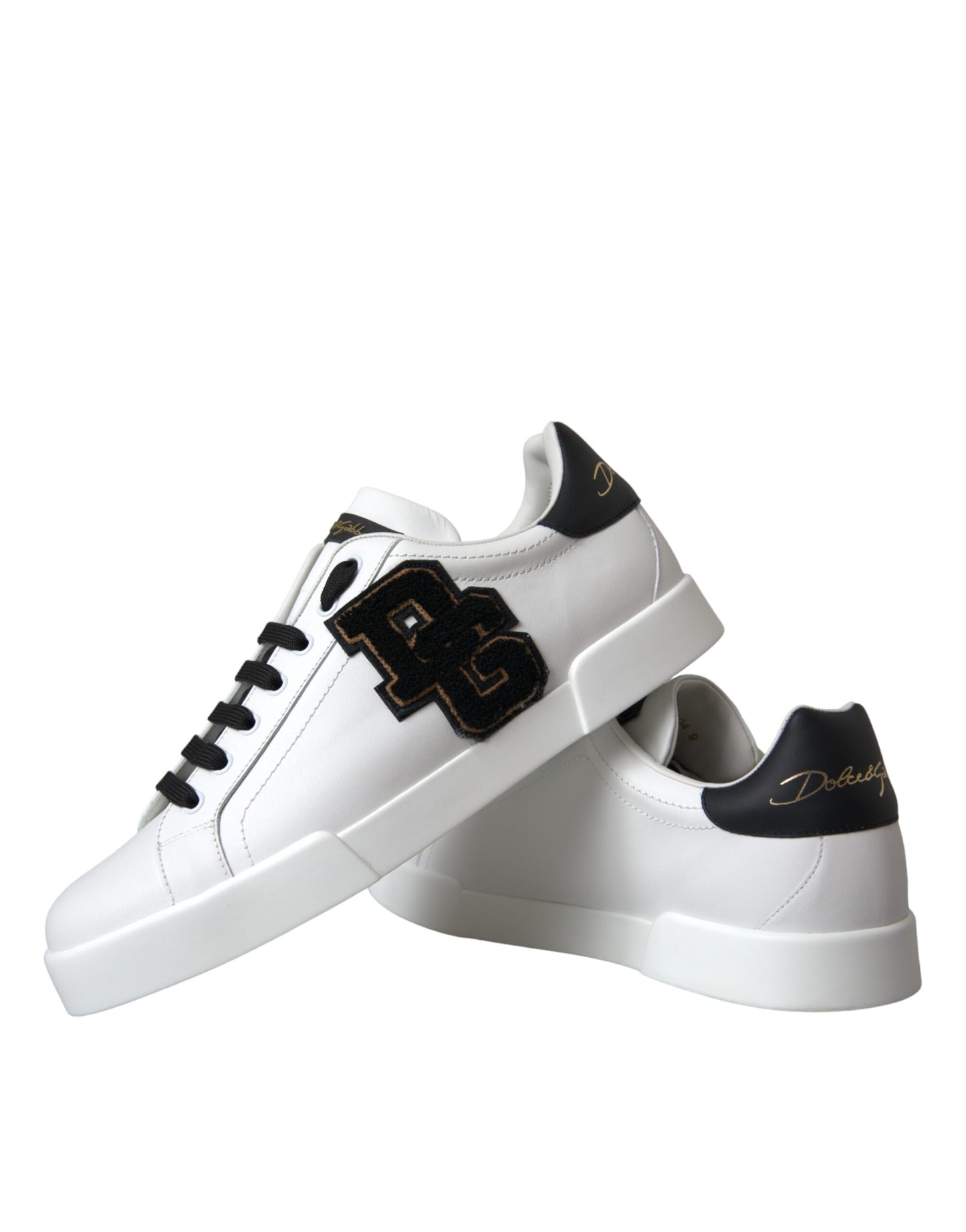 Dolce & Gabbana Weißes Leder DG Logo Casual Low Top Sneakers Schuhe