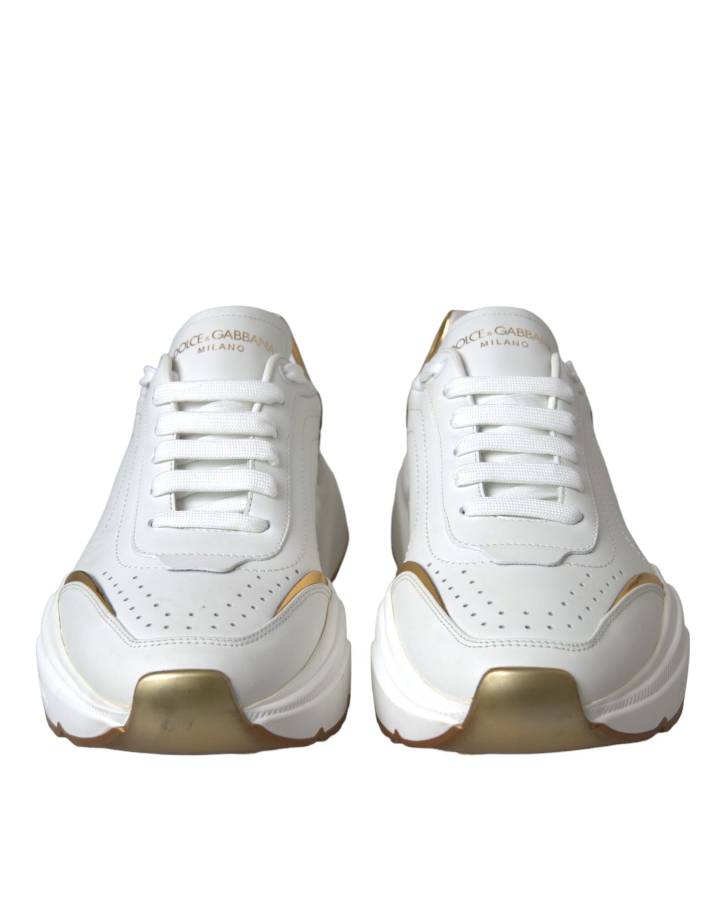 Dolce &amp; Gabbana White Gold DAYMASTER Leather Sneakers Miesten kengät