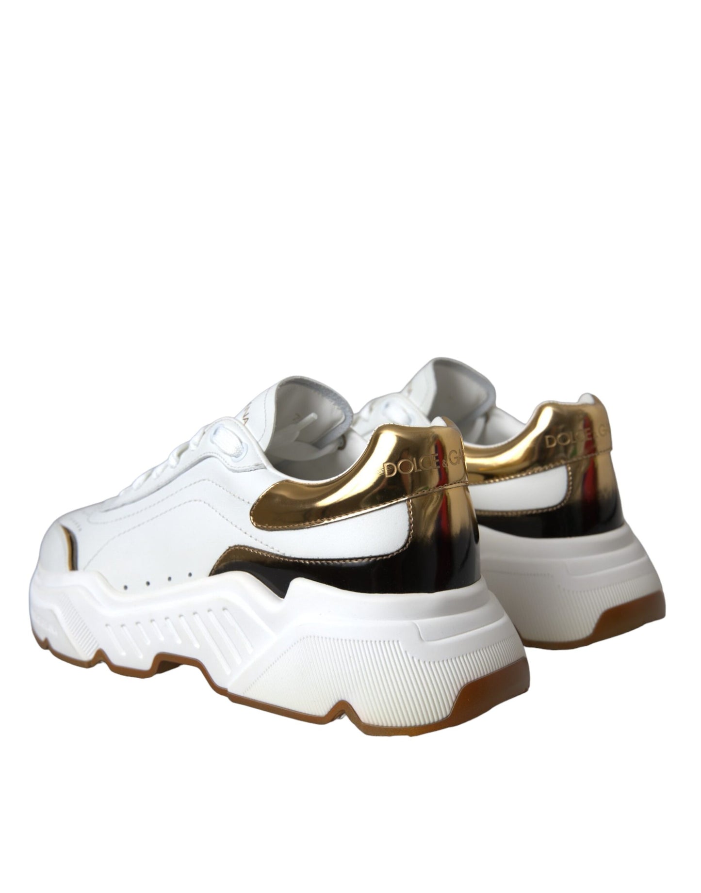 Dolce &amp; Gabbana White Gold DAYMASTER Leather Sneakers Miesten kengät