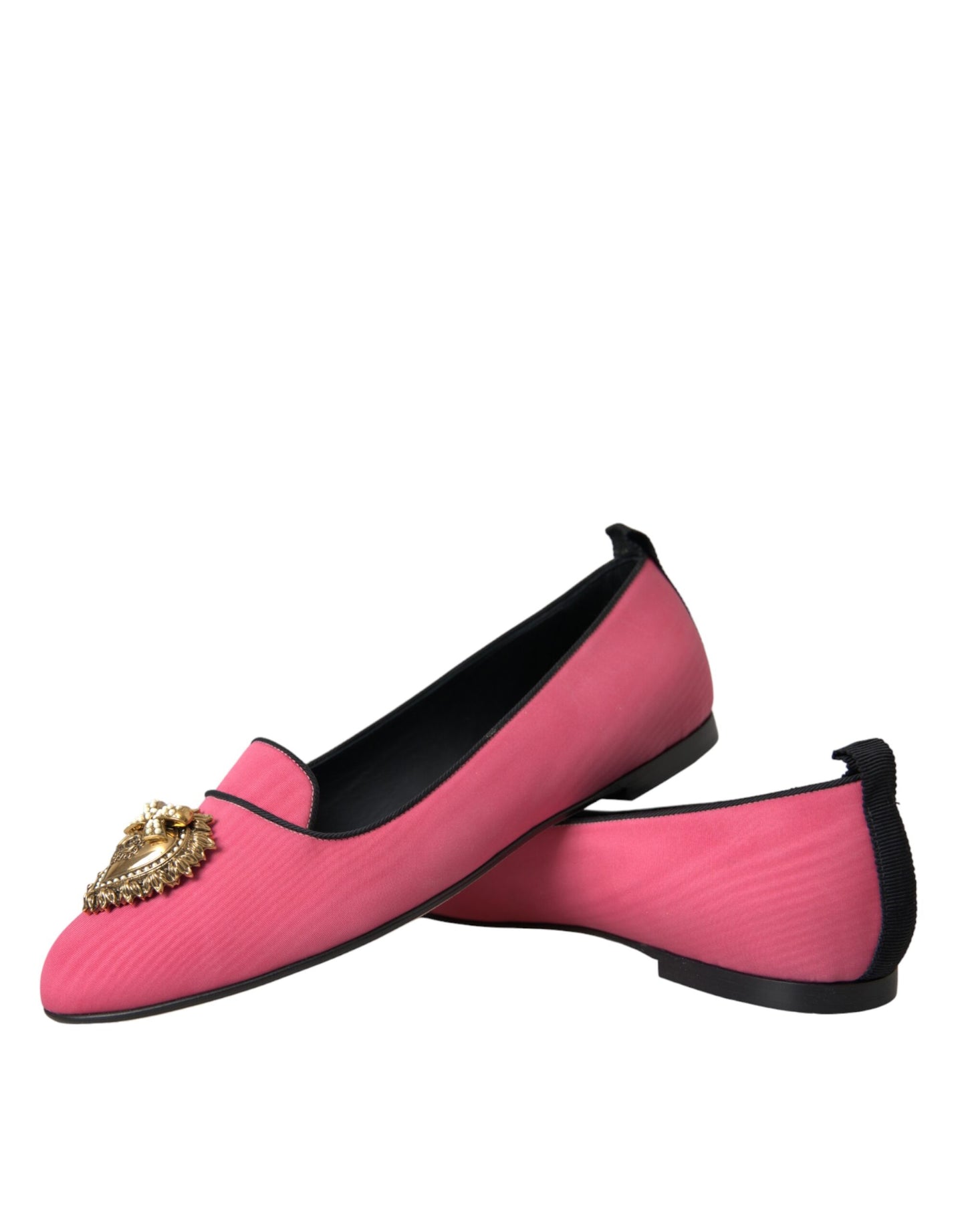 Dolce & Gabbana Rosa Samt Slip On Loafers Flats Schuhe