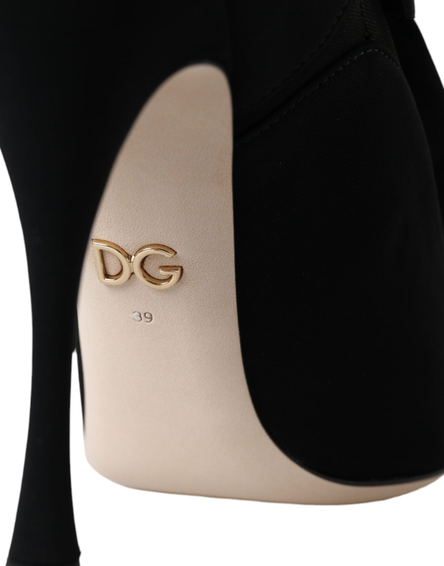 Dolce &amp; Gabbana Black Stiletto Heels Mid Calf Boots Shoes