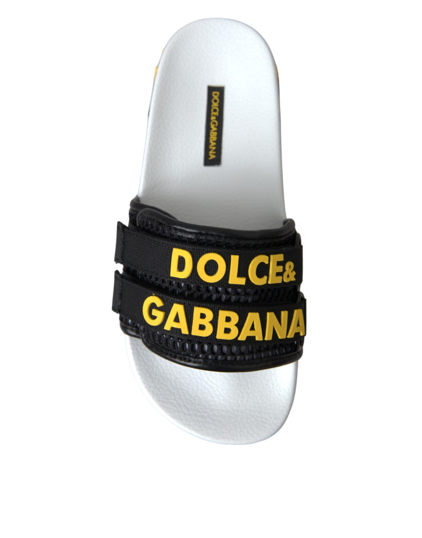 Dolce &amp; Gabbana White Black Logo Beachwear Flats Sandaalit Kengät