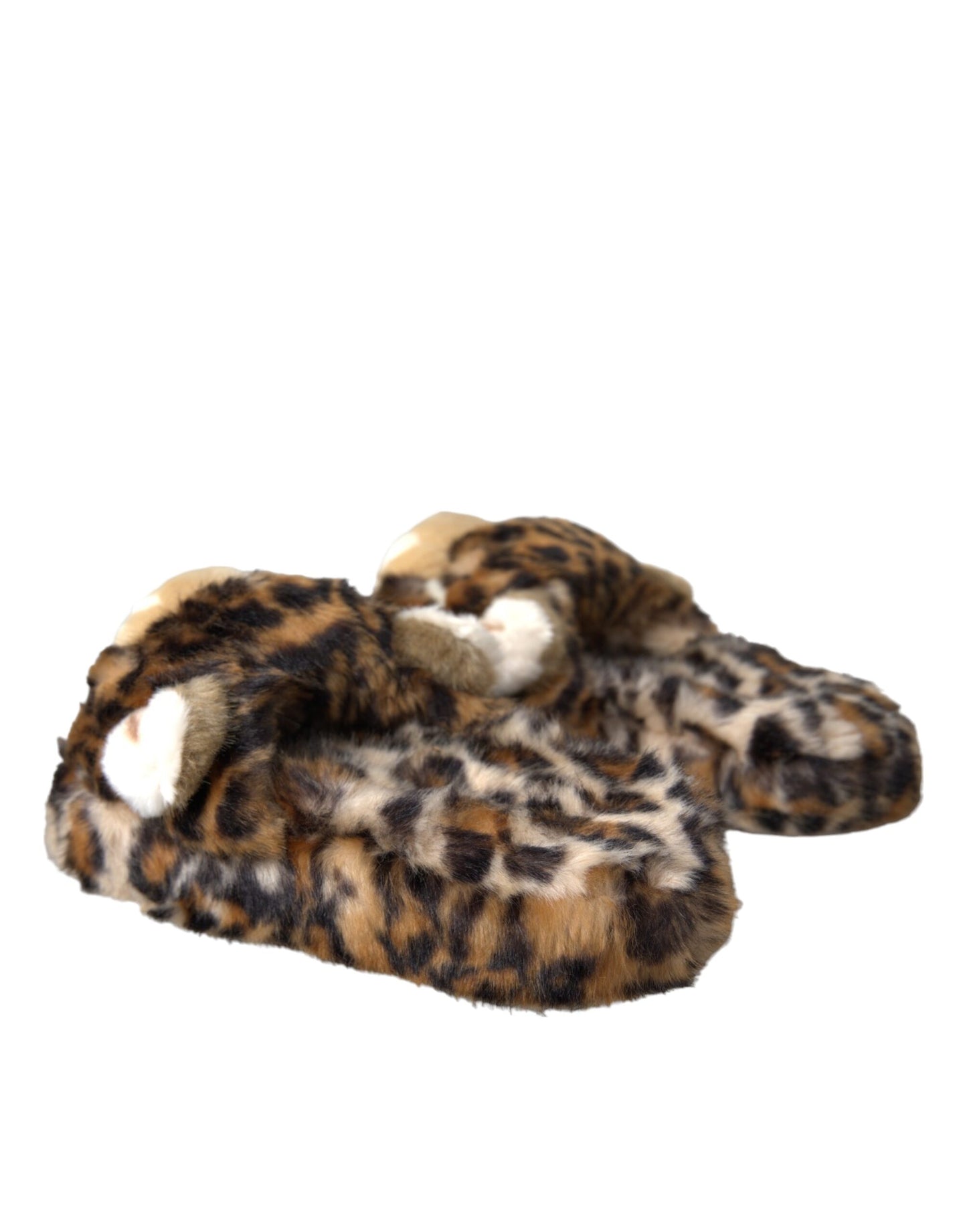 Dolce &amp; Gabbana Brown Tiger Slippers Flat Sandals -kengät