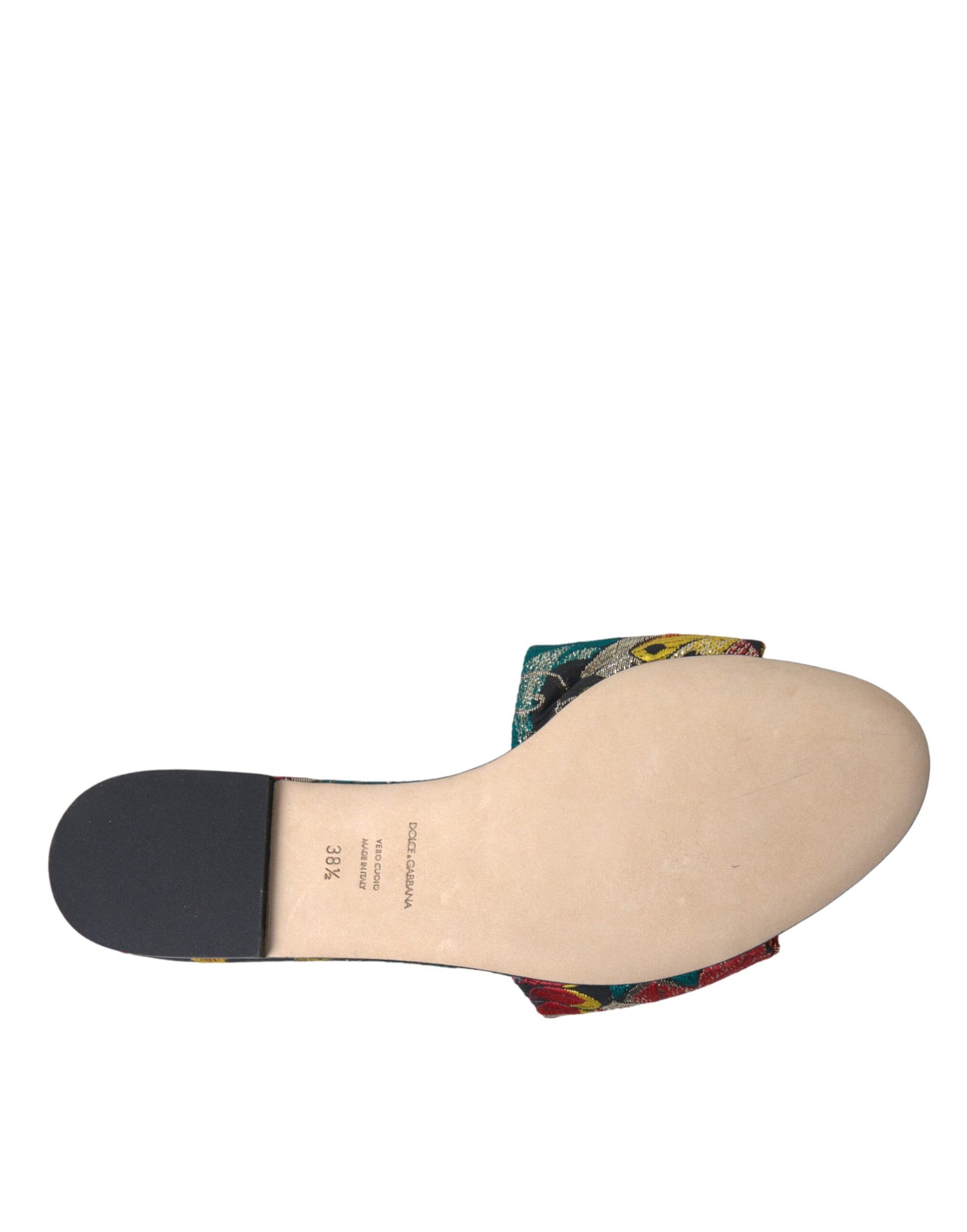 Dolce &amp; Gabbana Monivärinen kukkainen Brocade Logo Flats Sandaalit Kengät