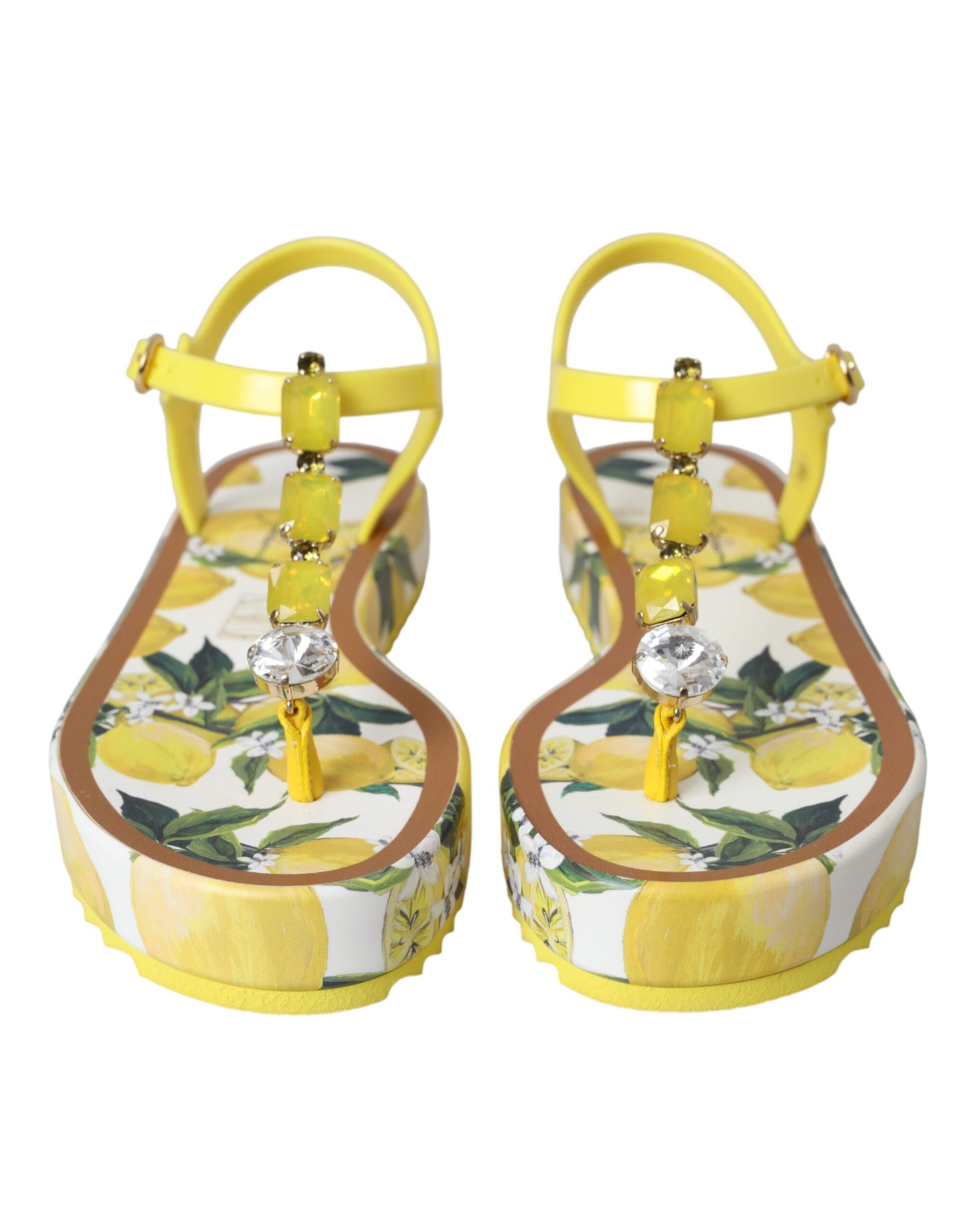 Dolce &amp; Gabbana Yellow Lemon Beachwear Flats Sandaalit Kengät