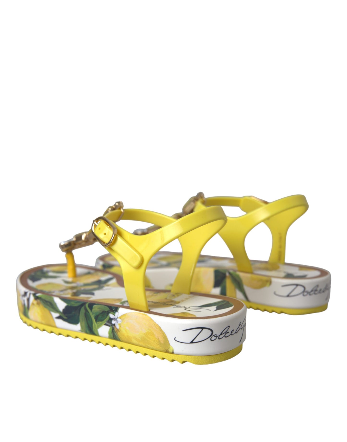 Dolce &amp; Gabbana Yellow Lemon Beachwear Flats Sandaalit Kengät