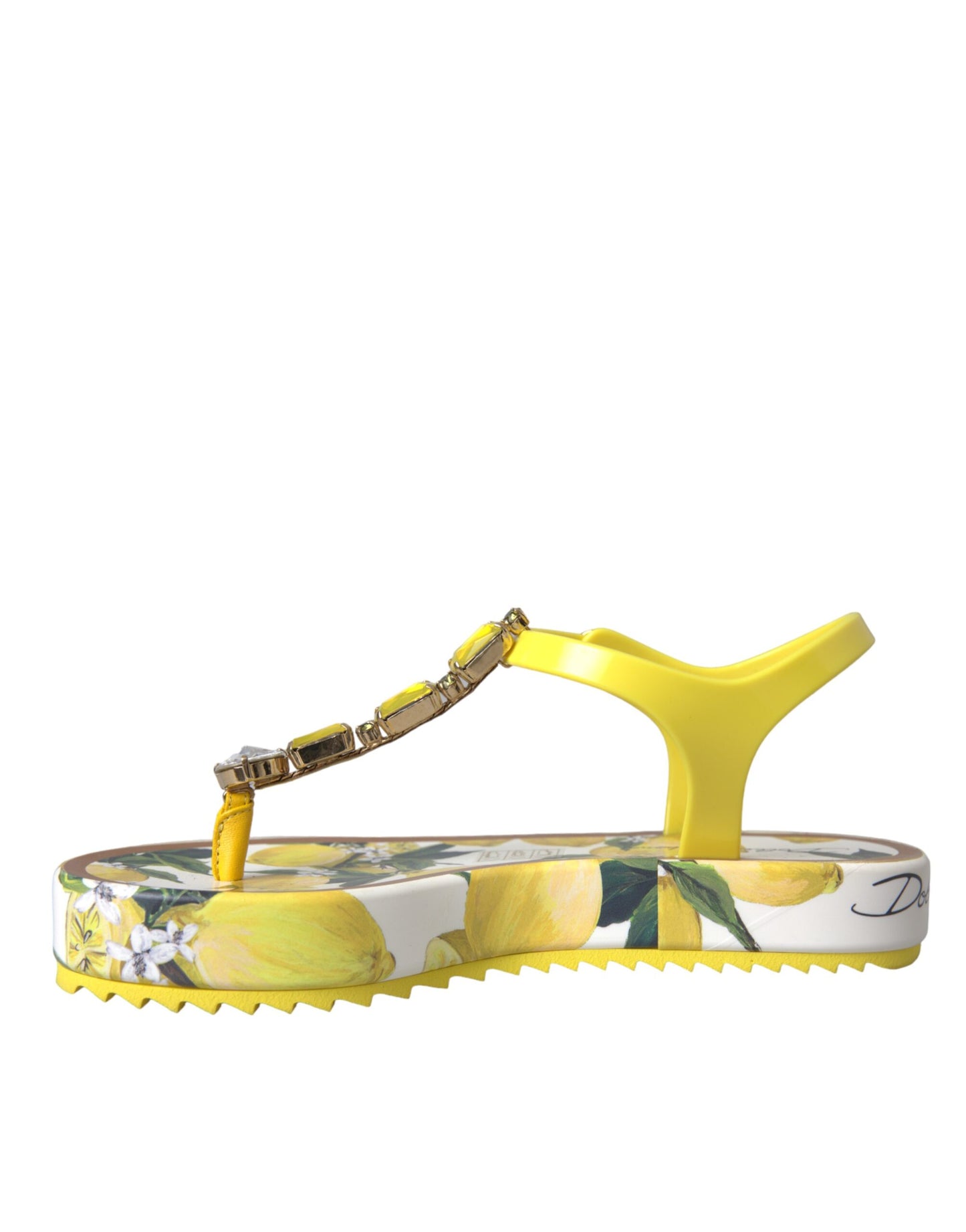 Dolce &amp; Gabbana Yellow Lemon Beachwear Flats Sandaalit Kengät