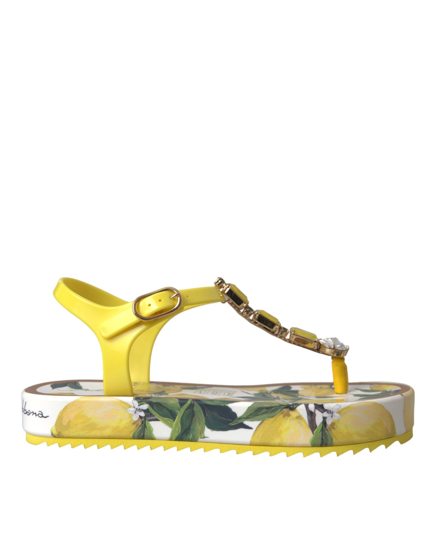 Dolce &amp; Gabbana Yellow Lemon Beachwear Flats Sandaalit Kengät