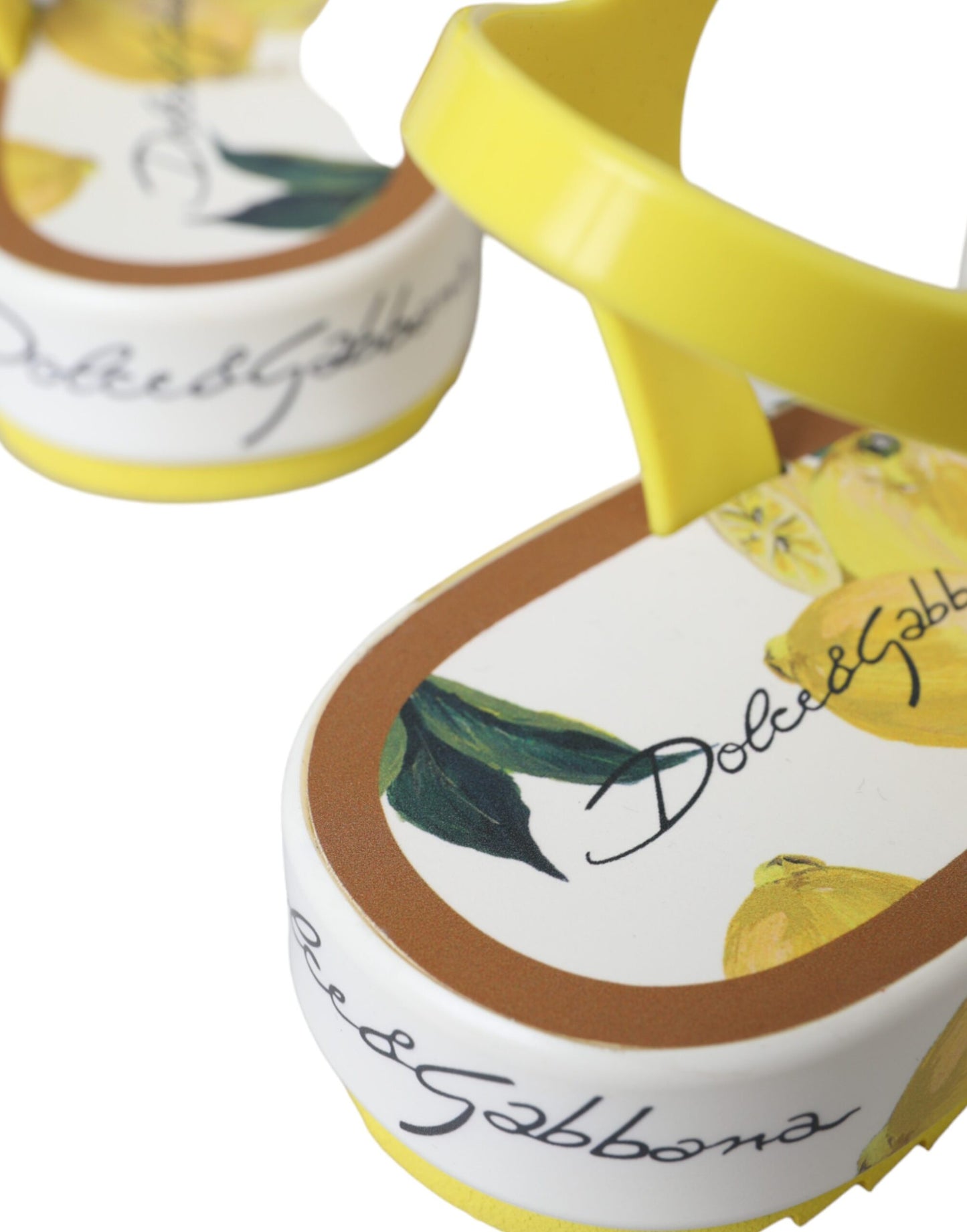 Dolce &amp; Gabbana Yellow Lemon Beachwear Flats Sandaalit Kengät