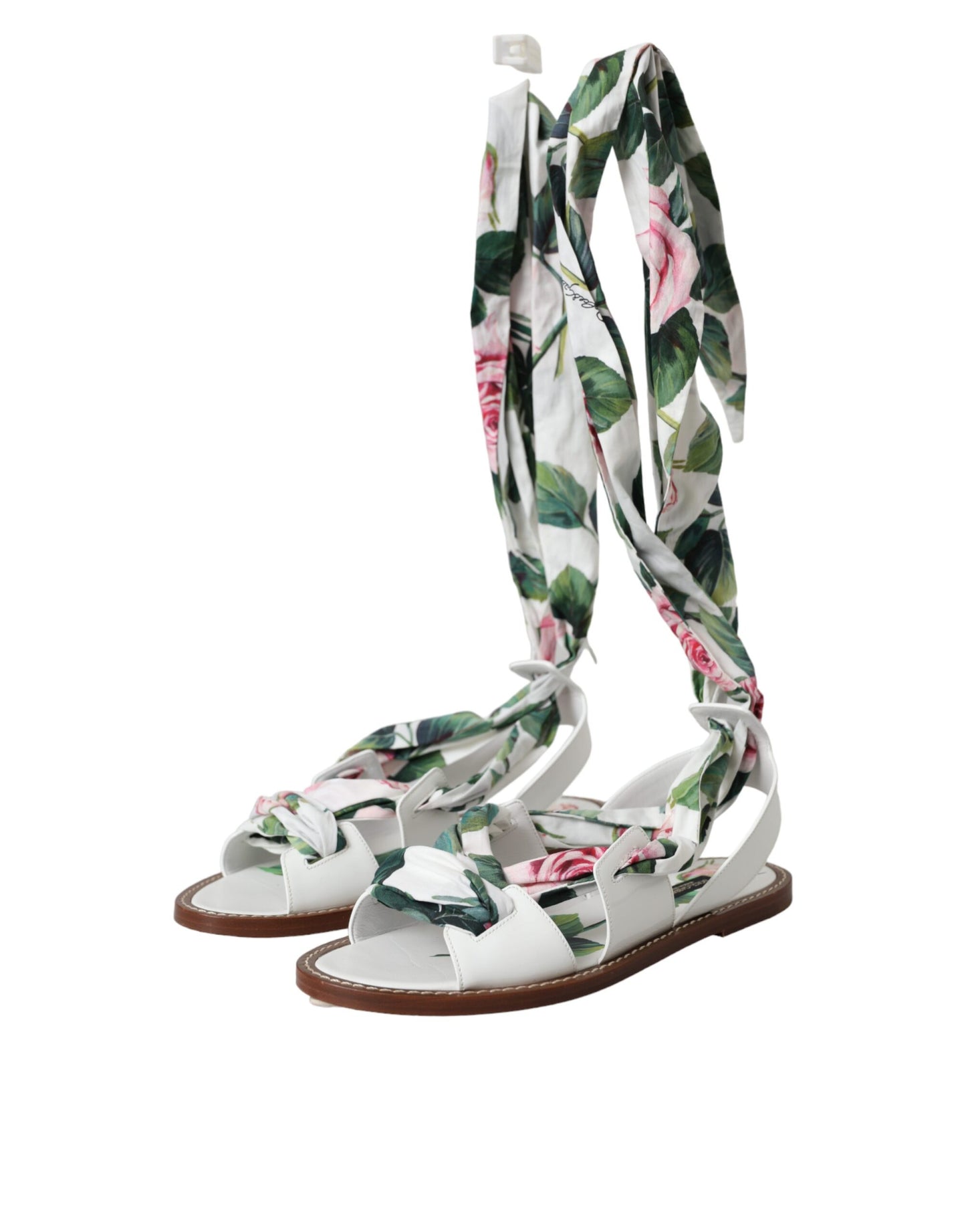 Dolce & Gabbana Multicolor Floral Print Ankle Wrap Sandalen Schuhe