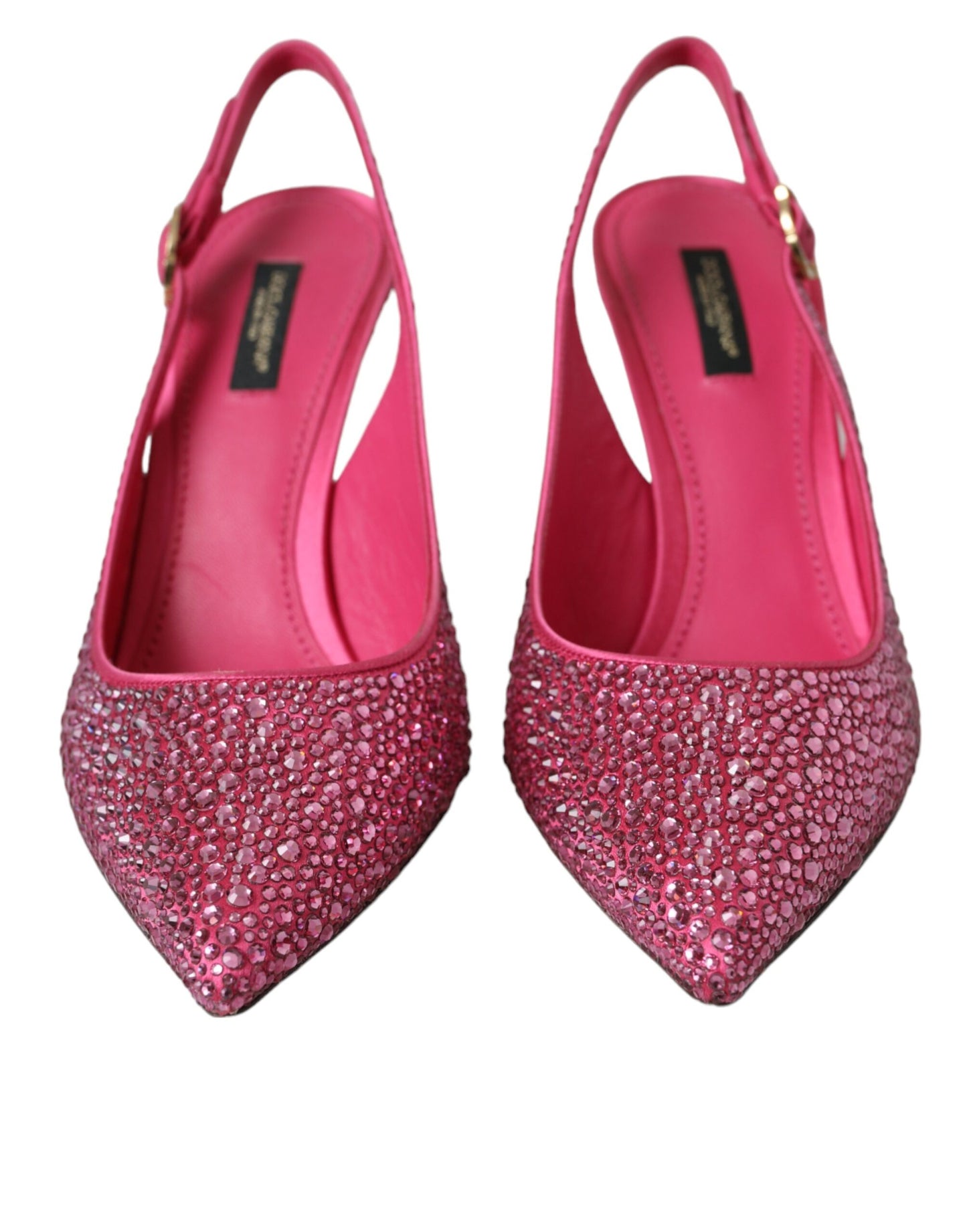 Dolce &amp; Gabbana Pink Rhinestone Crystal Heels Slingbacks -kengät