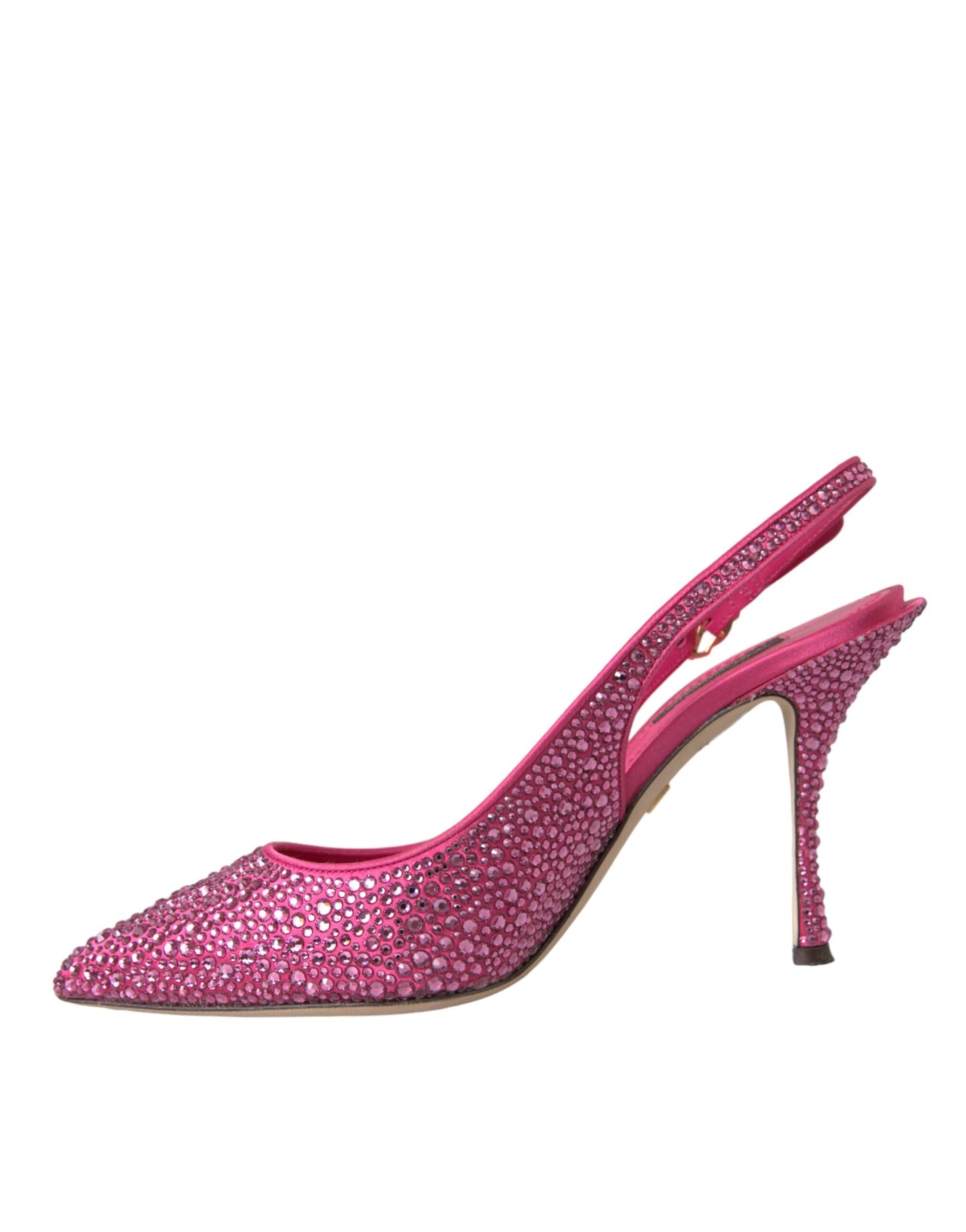 Dolce &amp; Gabbana Pink Rhinestone Crystal Heels Slingbacks -kengät