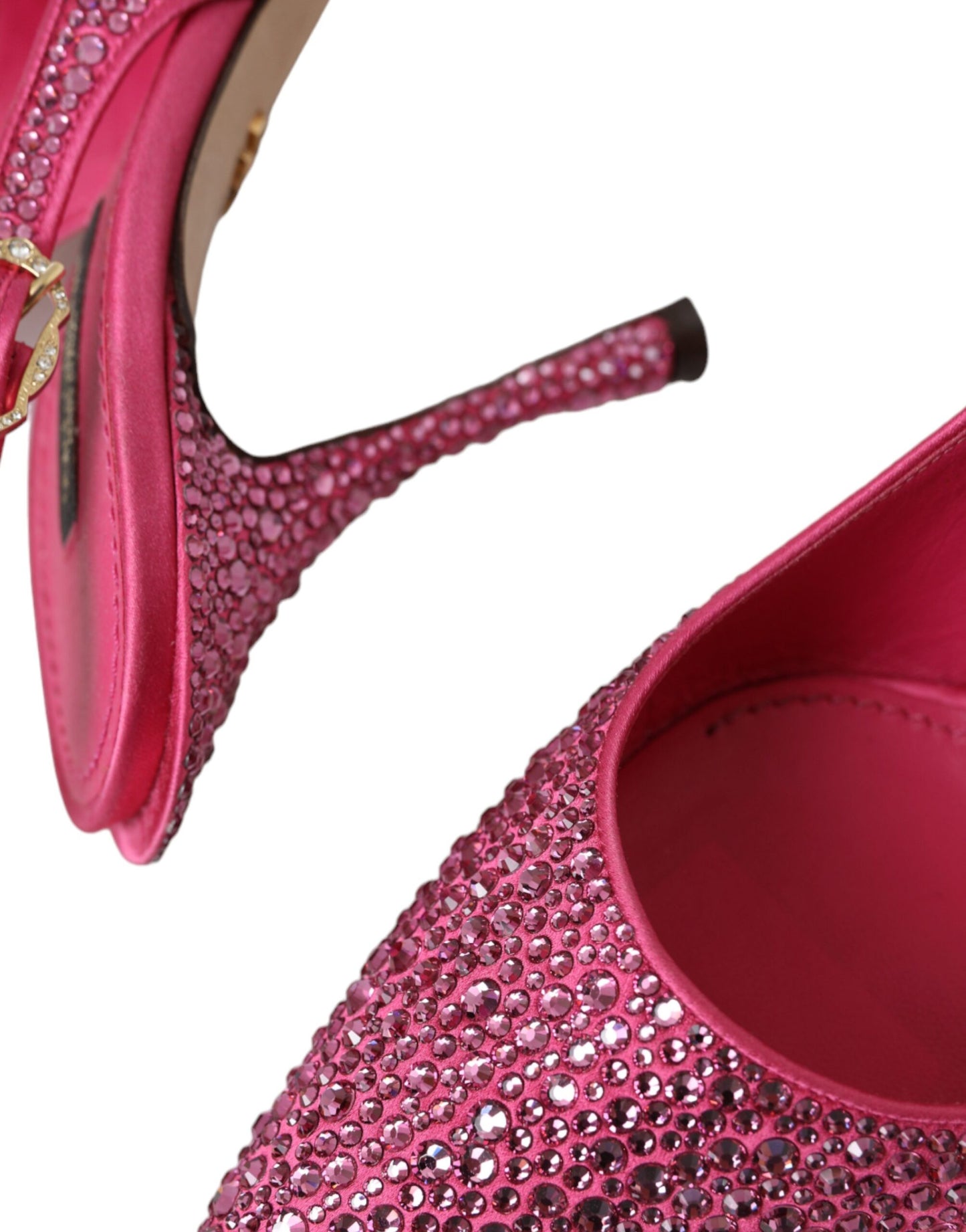 Dolce &amp; Gabbana Pink Rhinestone Crystal Heels Slingbacks -kengät