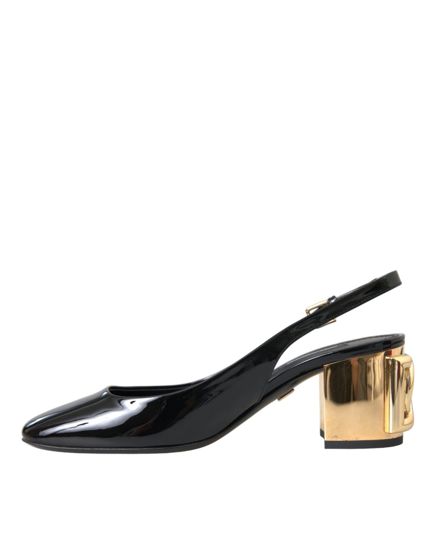 Dolce &amp; Gabbana mustakultaiset nahkakoristeiset Slingbacks-kengät