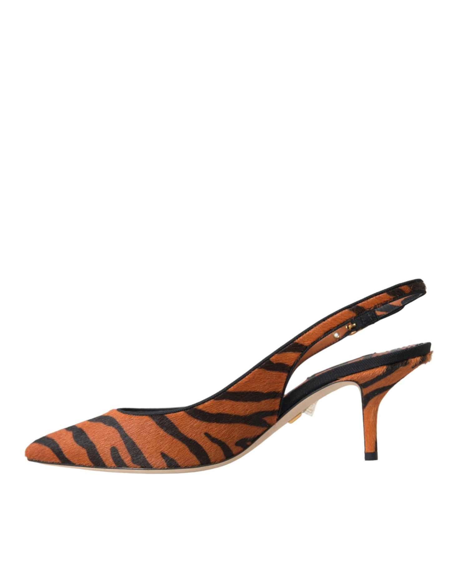 Dolce &amp; Gabbana musta oranssi Zebra nahka Slingbacks kengät