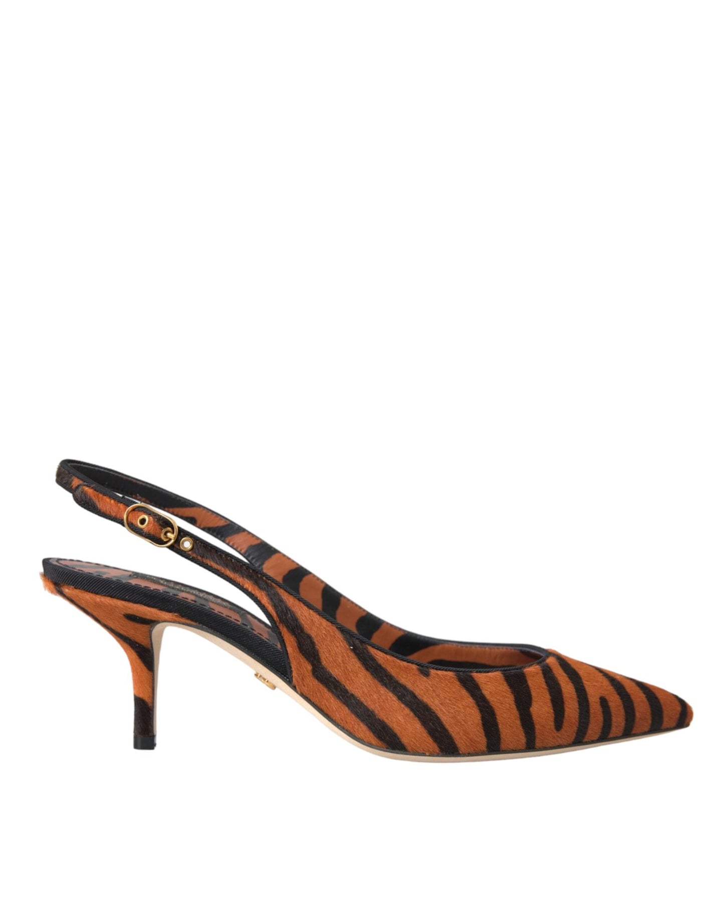 Dolce &amp; Gabbana musta oranssi Zebra nahka Slingbacks kengät