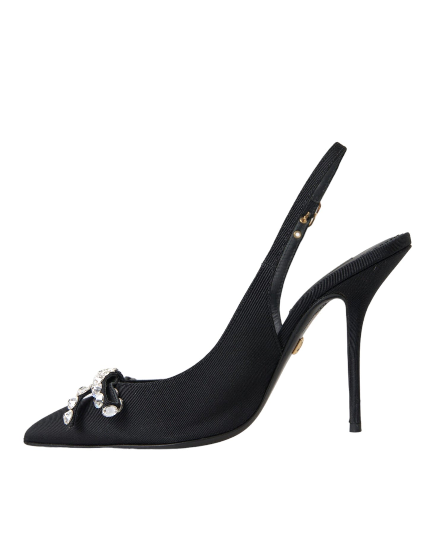 Dolce &amp; Gabbana Black Crystal-Embellished Slingback Shoes