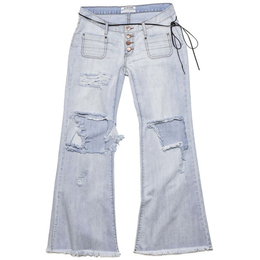 One Teaspoon Light Blue Cotton Women's Jeans with Flare