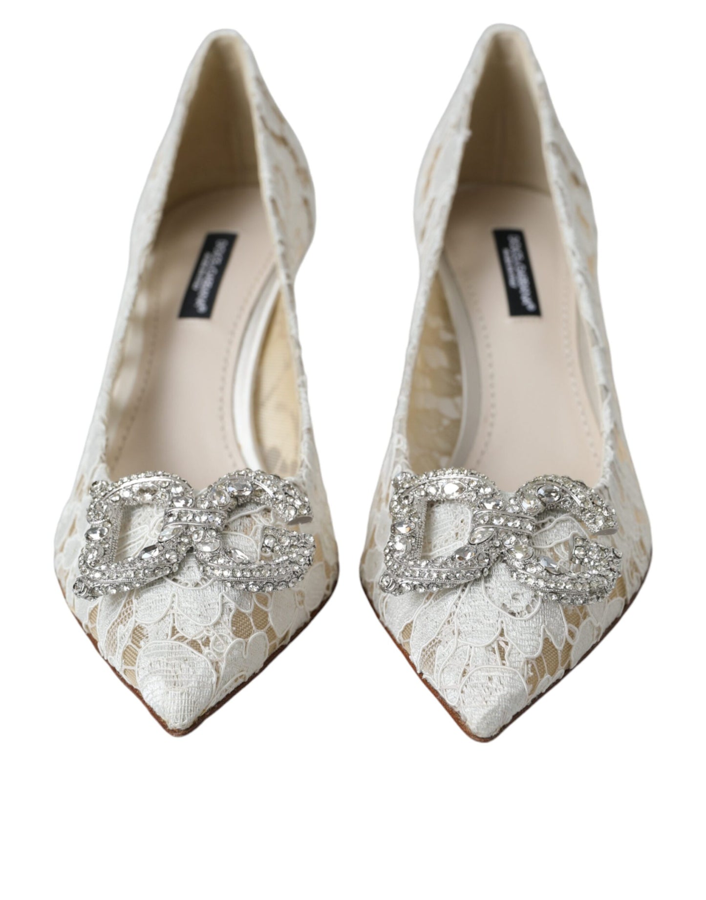 Dolce &amp; Gabbana valkoiset kukkapitsi DG Crystal Pumps -kengät