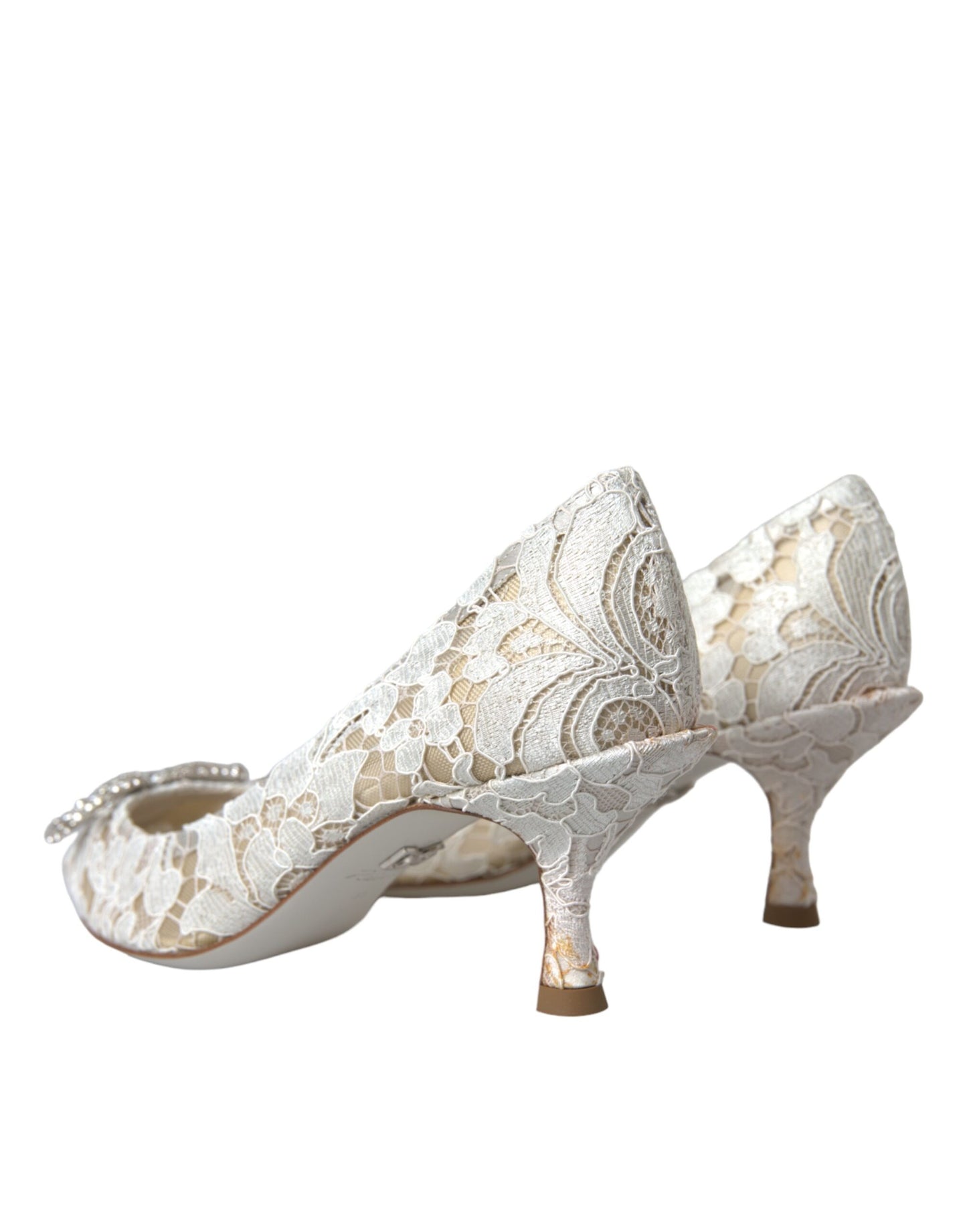 Dolce &amp; Gabbana valkoiset kukkapitsi DG Crystal Pumps -kengät