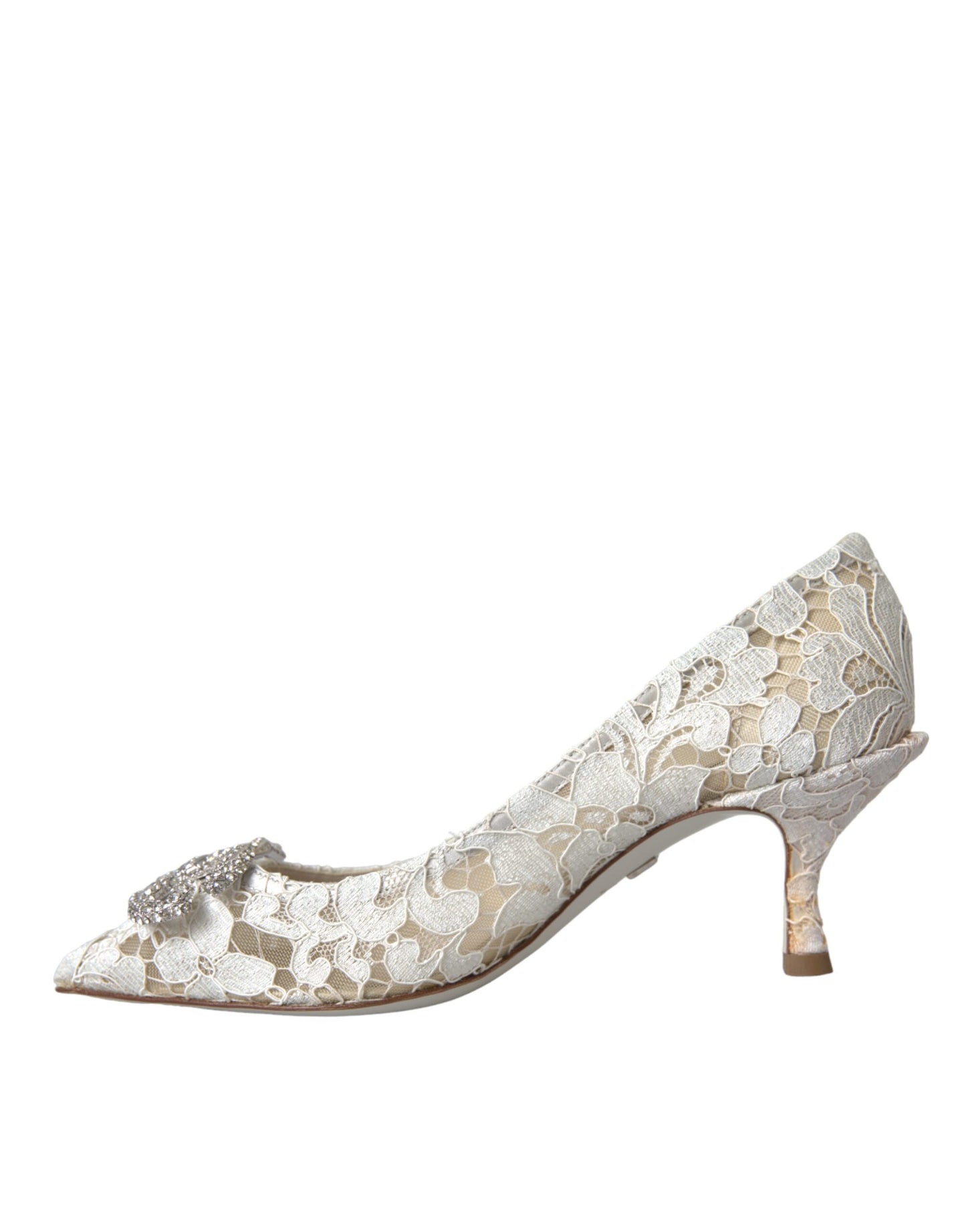 Dolce &amp; Gabbana valkoiset kukkapitsi DG Crystal Pumps -kengät