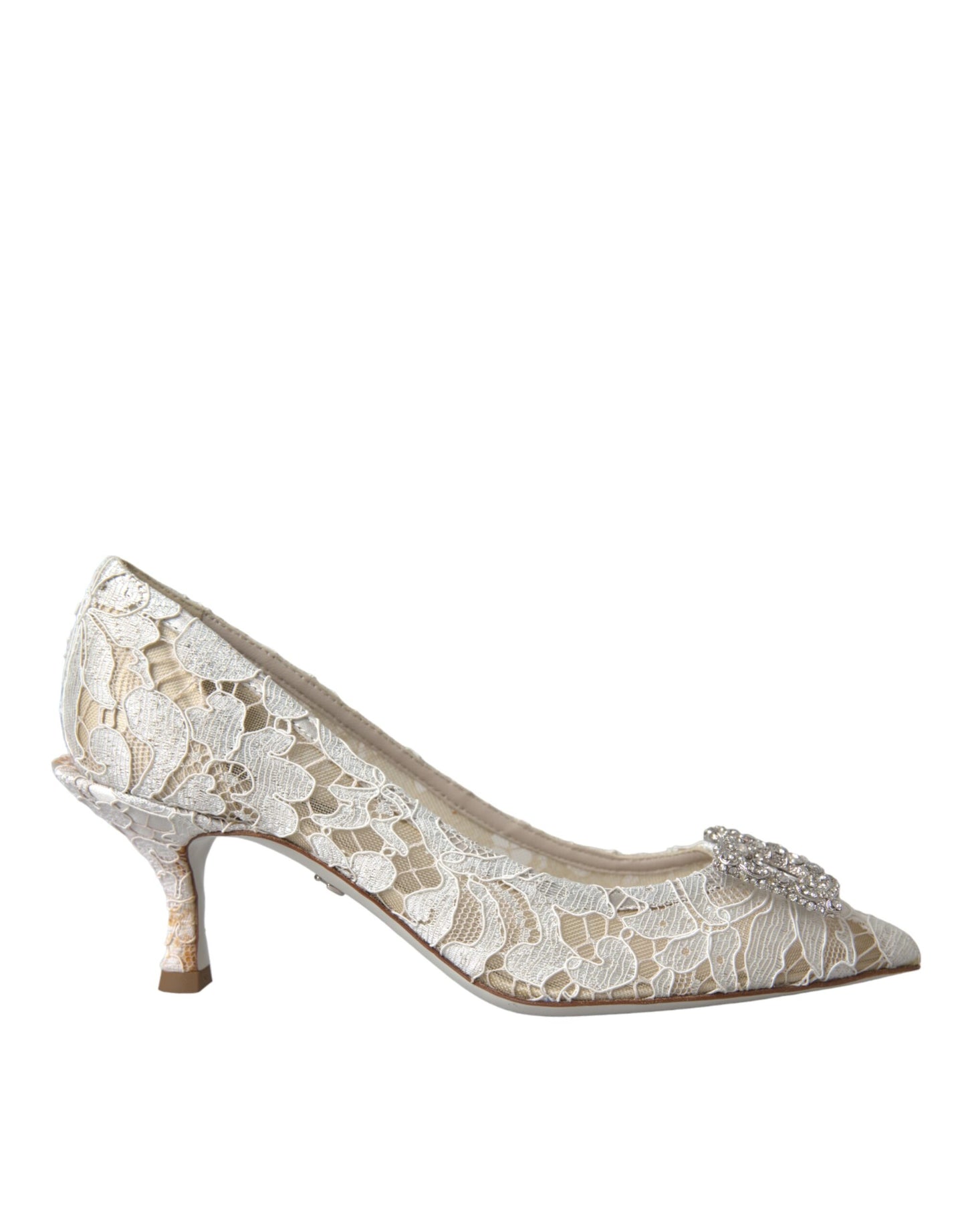 Dolce &amp; Gabbana valkoiset kukkapitsi DG Crystal Pumps -kengät