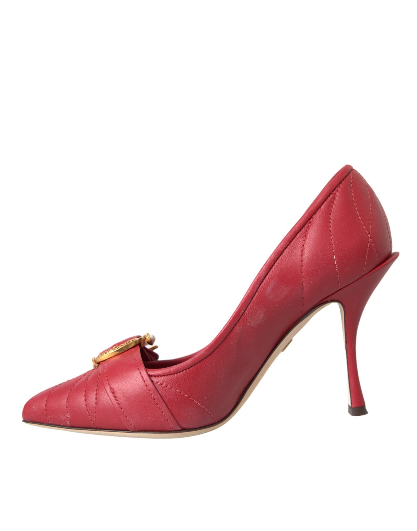 Dolce &amp; Gabbana Red Devotion Leather Heels Pumps -kengät