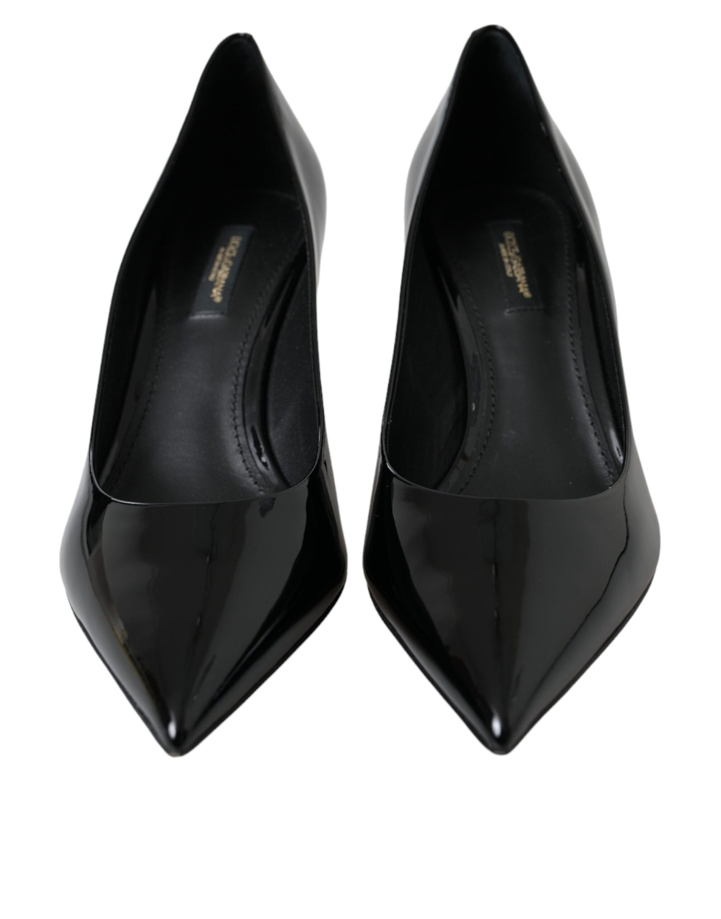 Dolce &amp; Gabbana Black Patent Leather Heels Pumps -kengät