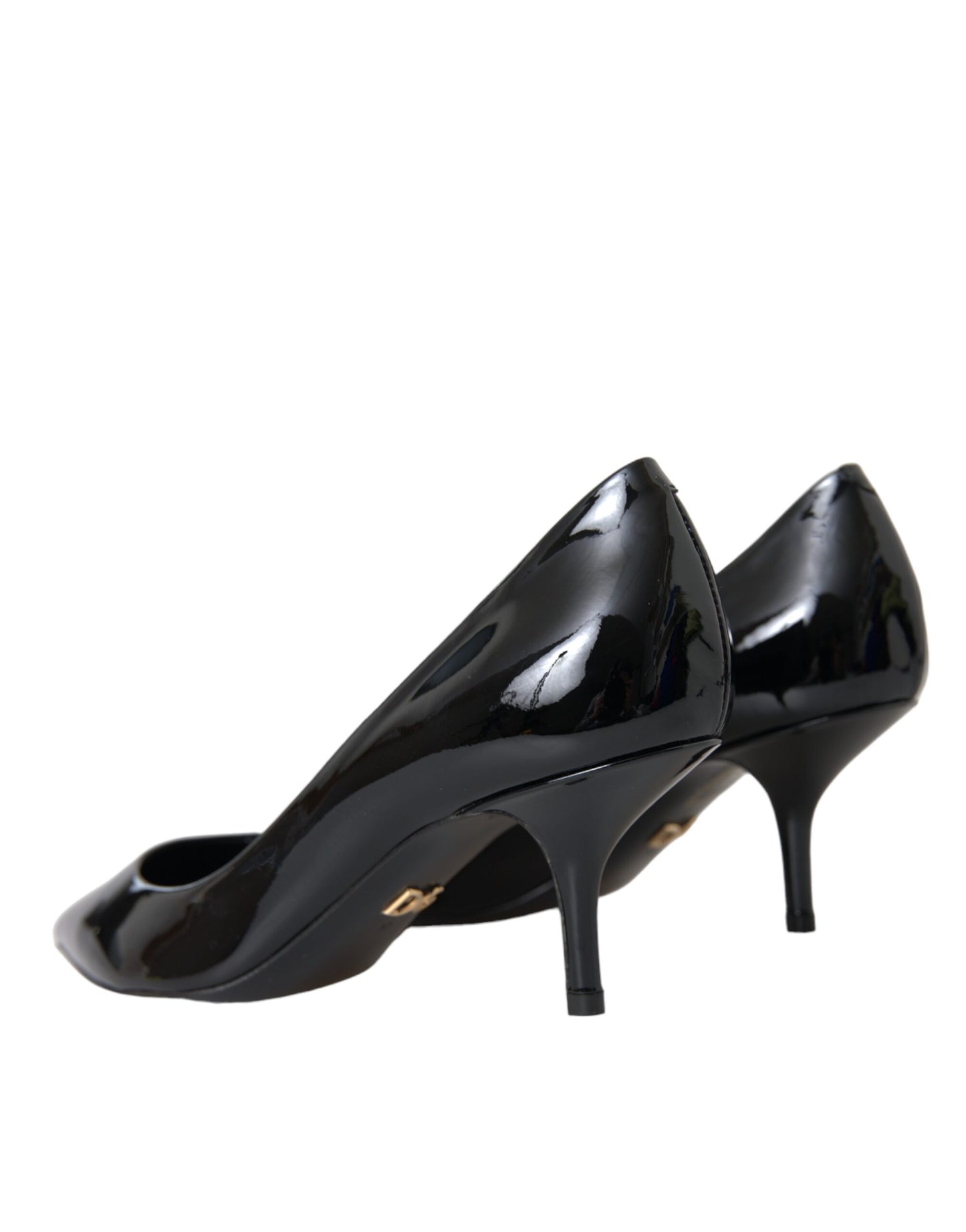 Dolce &amp; Gabbana Black Patent Leather Heels Pumps -kengät