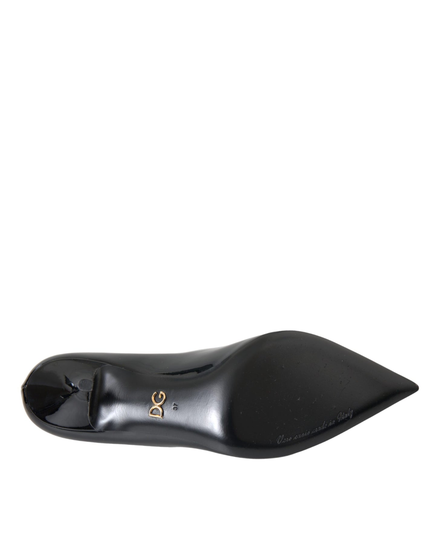 Dolce &amp; Gabbana Black Patent Leather Heels Pumps -kengät