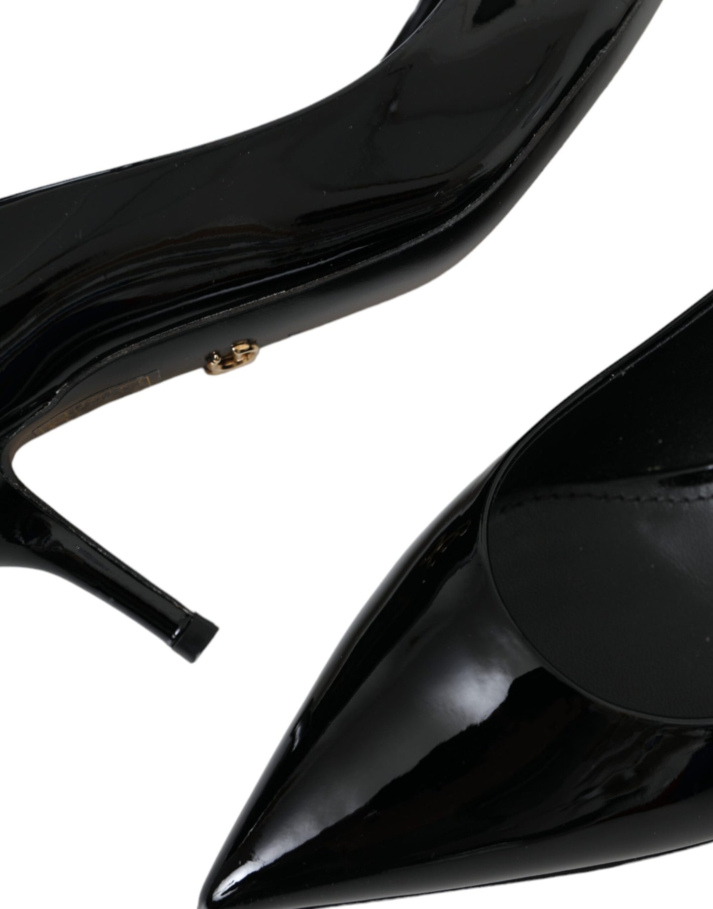 Dolce &amp; Gabbana Black Patent Leather Heels Pumps -kengät