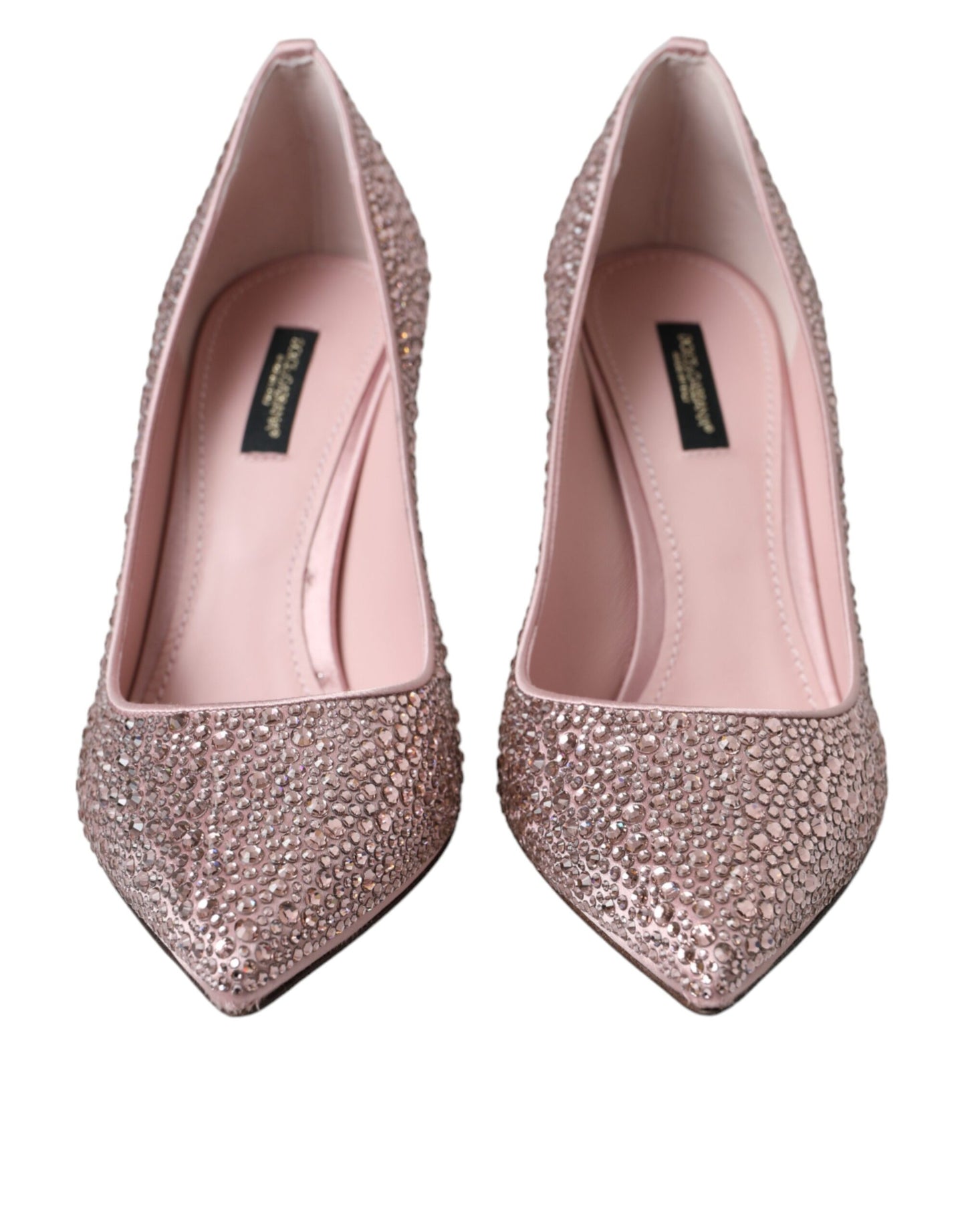 Dolce &amp; Gabbana Pink Rhinestone Crystal Heels Pumps Shoes