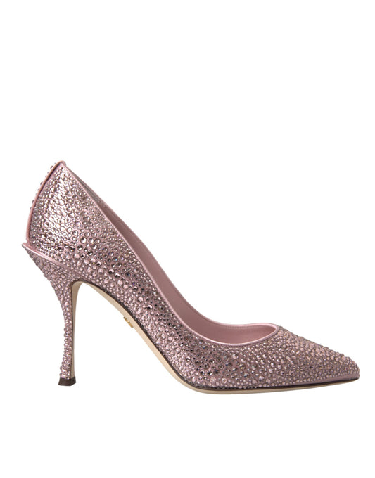 Dolce &amp; Gabbana Pink Rhinestone Crystal Heels Pumps -kengät