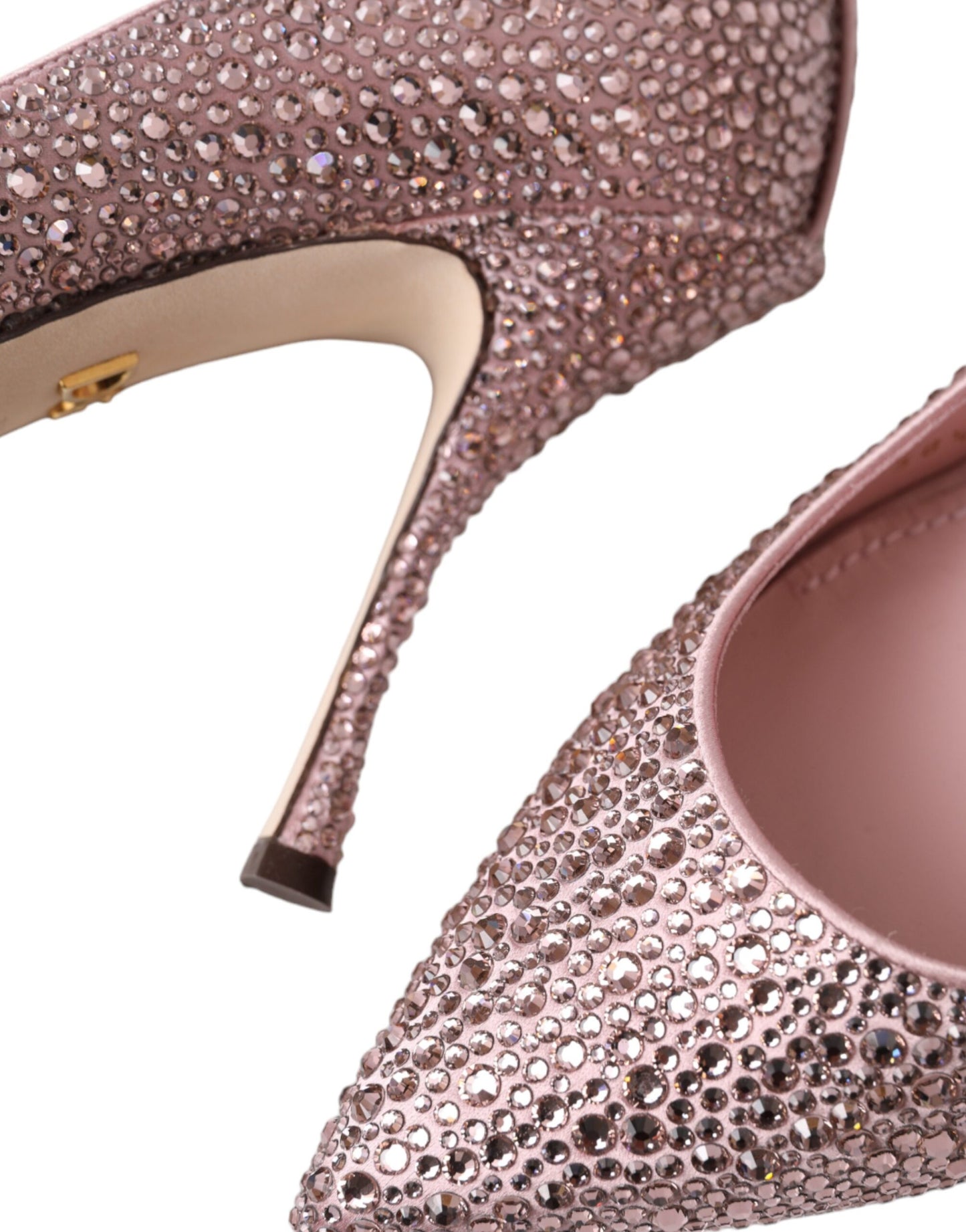 Dolce &amp; Gabbana Pink Rhinestone Crystal Heels Pumps Shoes