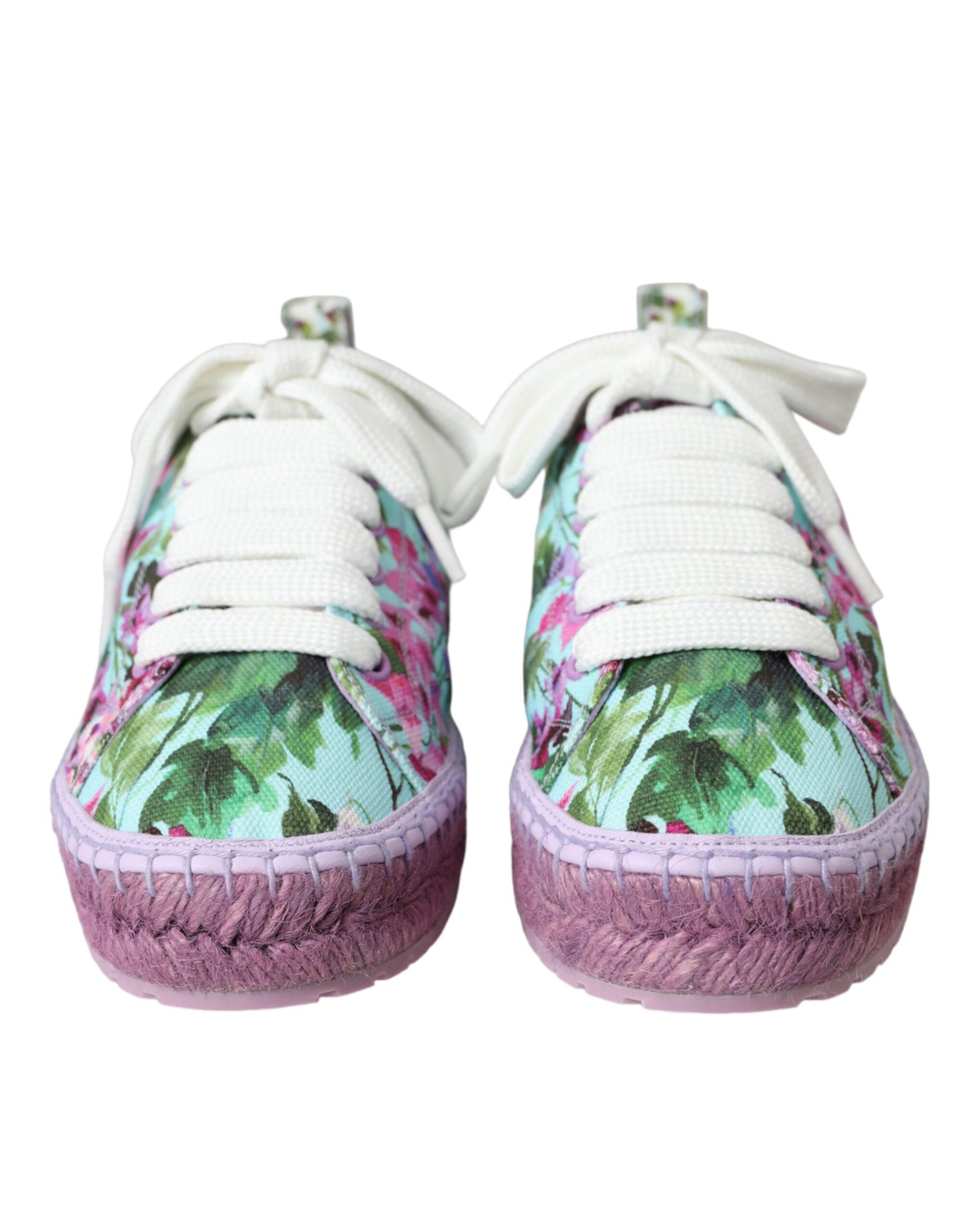 Dolce &amp; Gabbana Multicolor Canvas Floral Espadrilles Sneakers Shoes