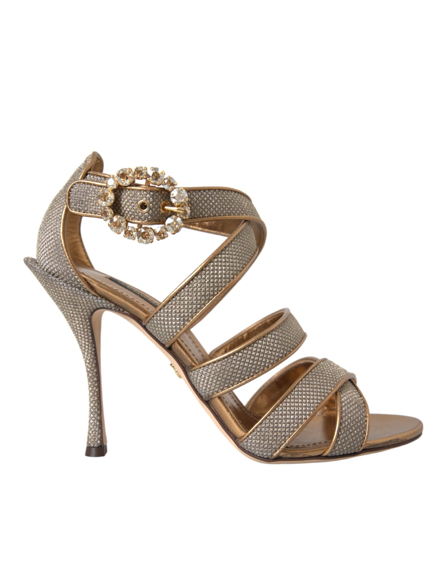 Dolce &amp; Gabbana Bronze Crystal Strap Heels Sandaalit Kengät