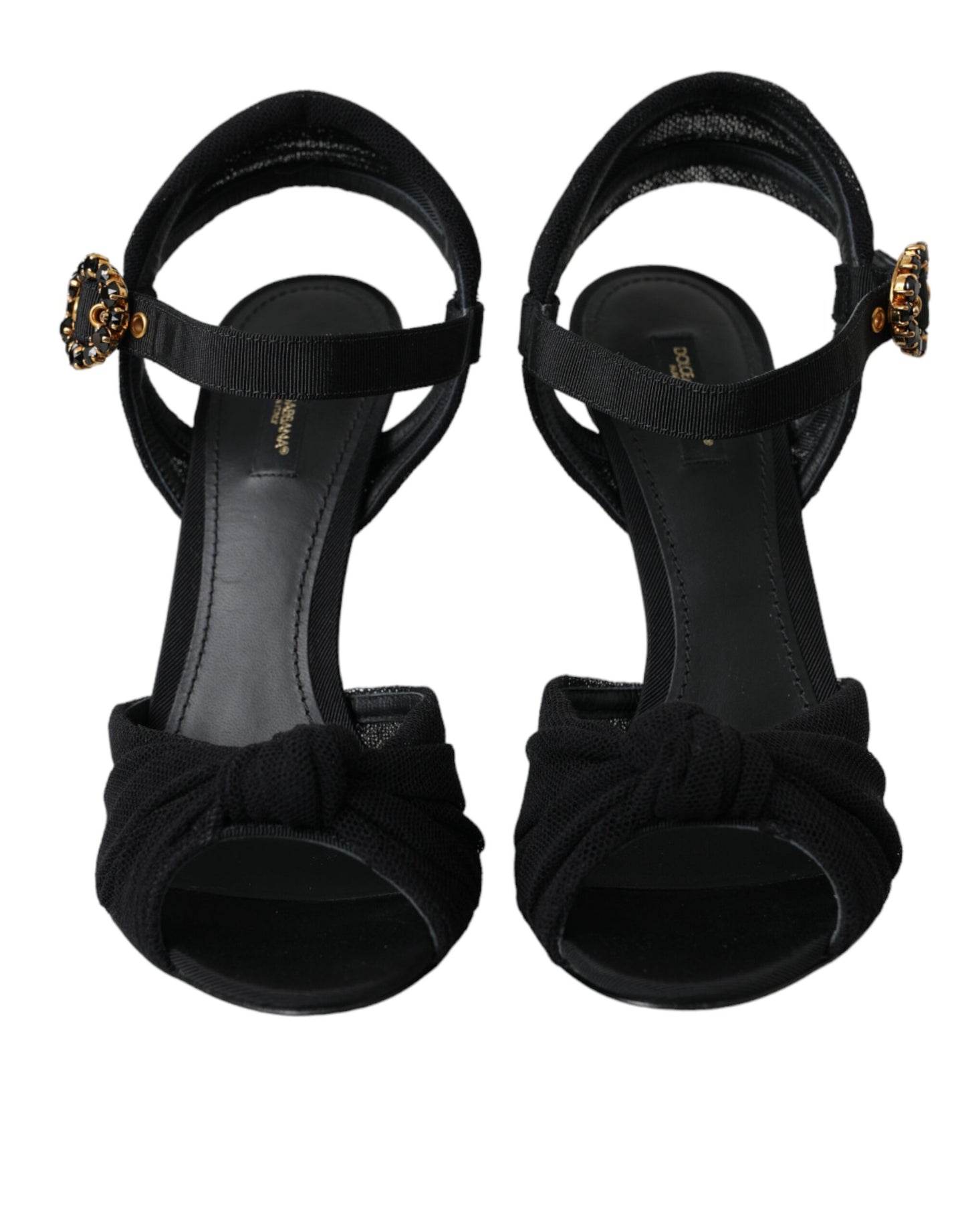 Dolce &amp; Gabbana Black Suede Crystals Keira Sandals -kengät