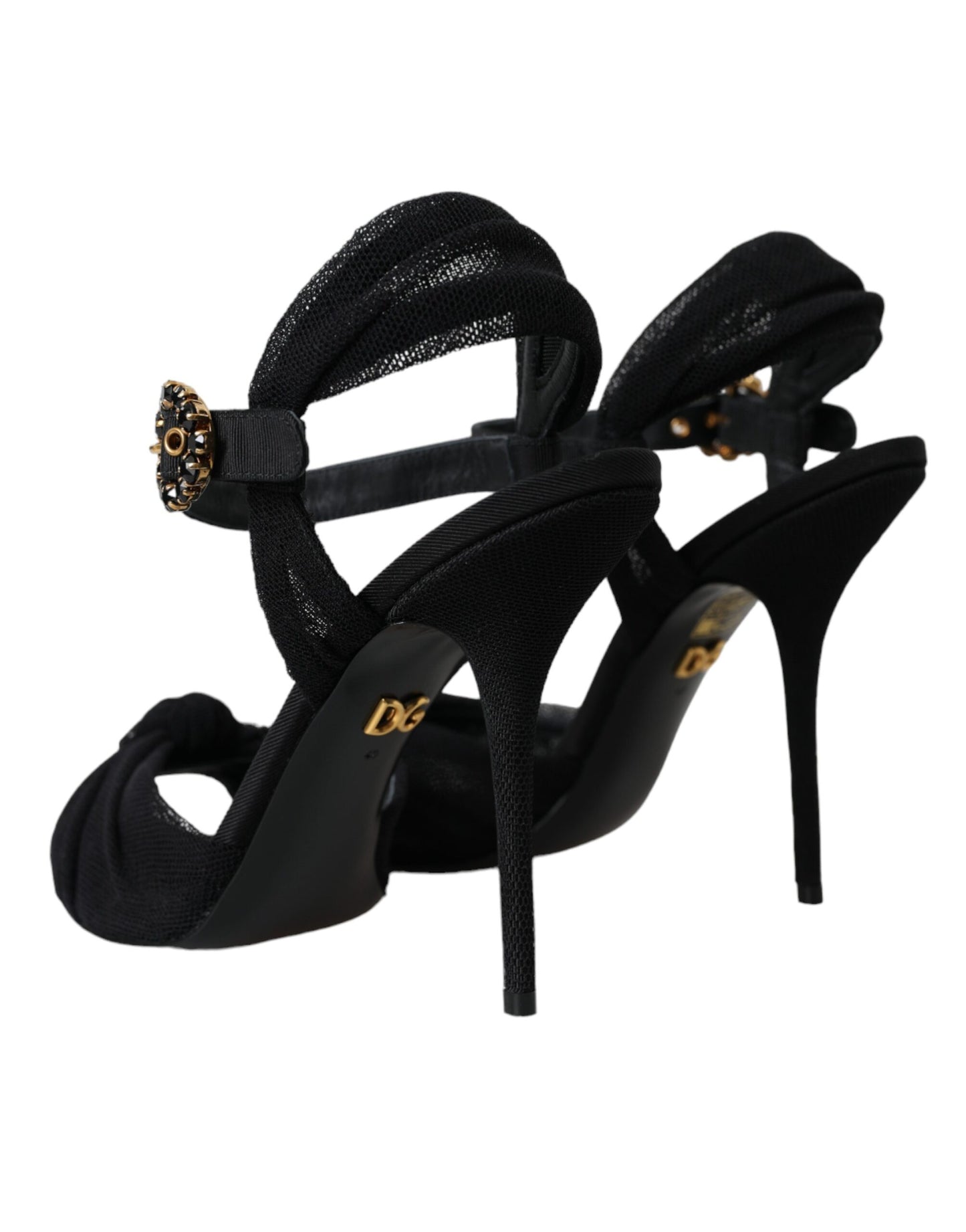 Dolce &amp; Gabbana Black Suede Crystals Keira Sandals -kengät