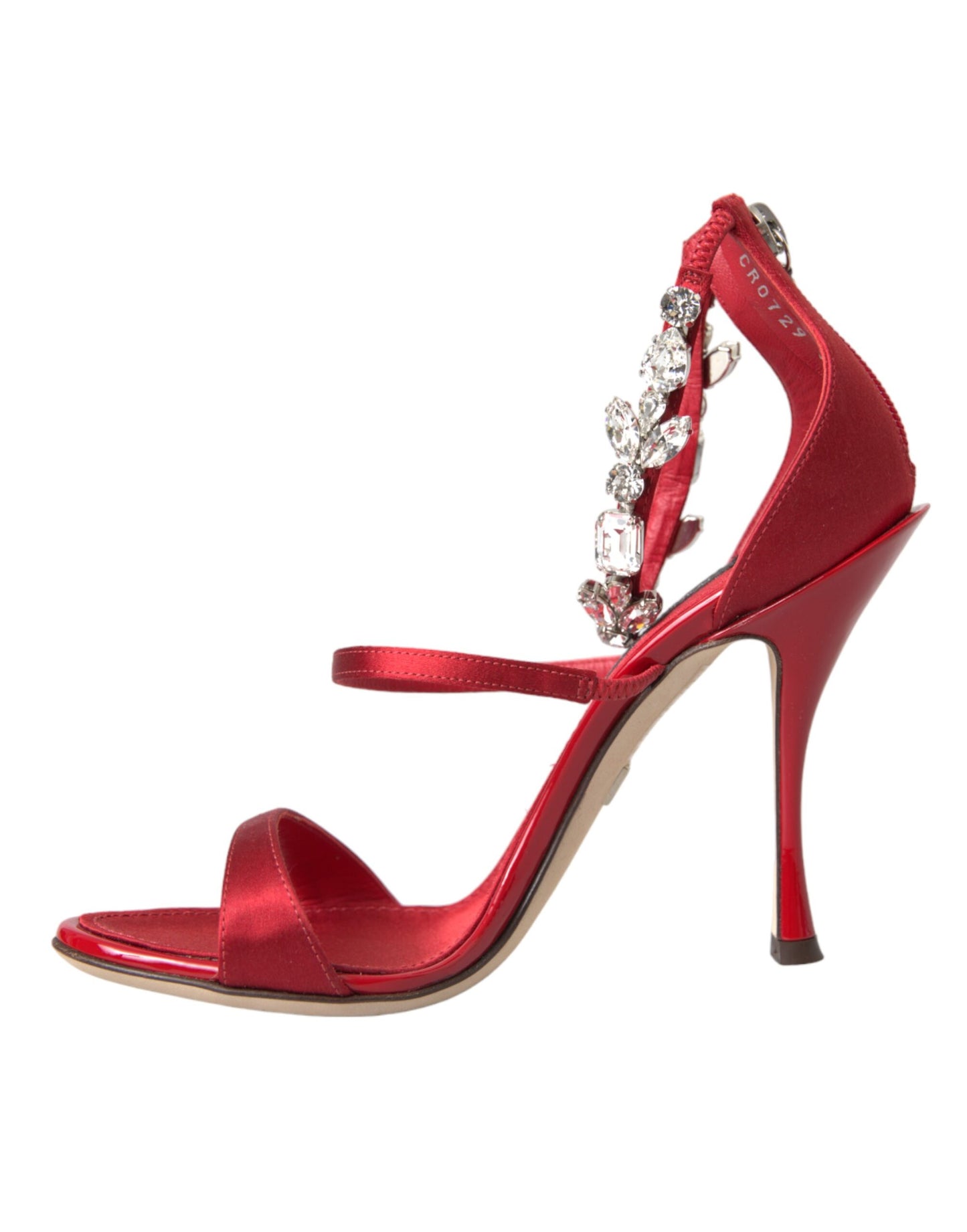 Dolce &amp; Gabbana Red Keira Satin Crystals Sandaalit Heels Kengät