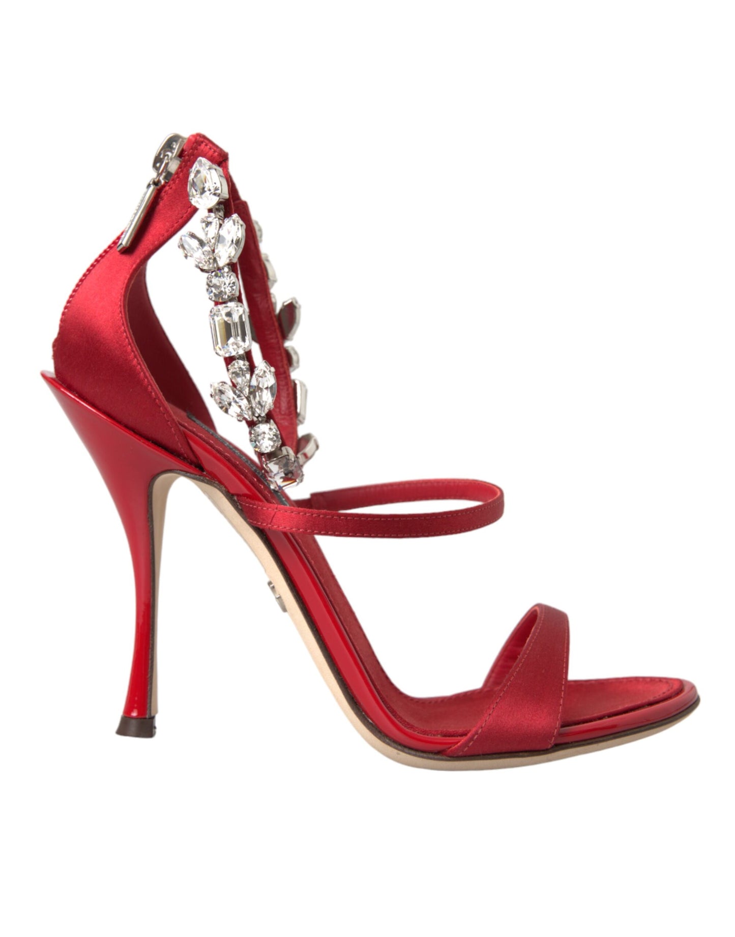 Dolce &amp; Gabbana Red Keira Satin Crystals Sandaalit Heels Kengät