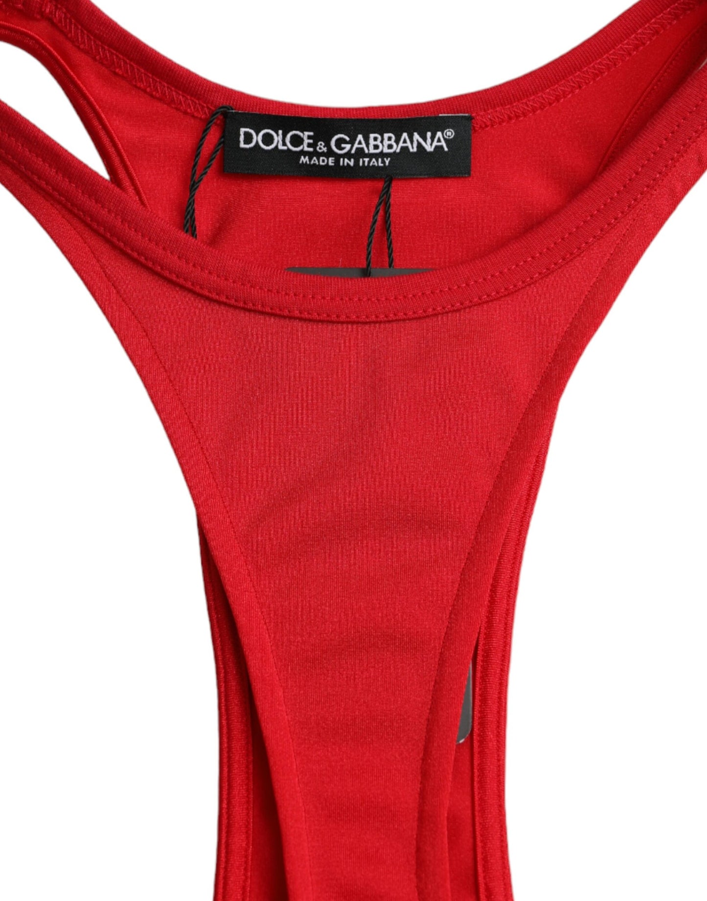 Dolce &amp; Gabbana Red Nylon Stretch Bodycon Sheath -minimekko