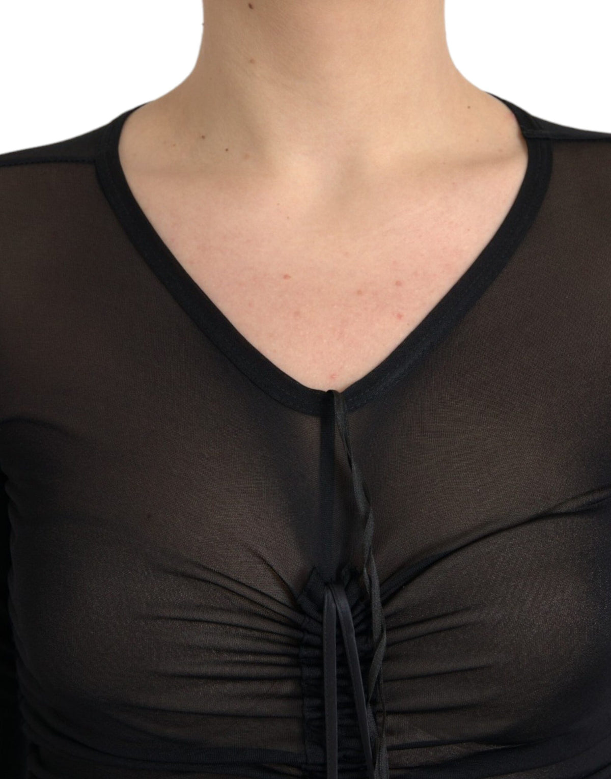 Dolce &amp; Gabbana Black Sheer Bodycon Midi Dress