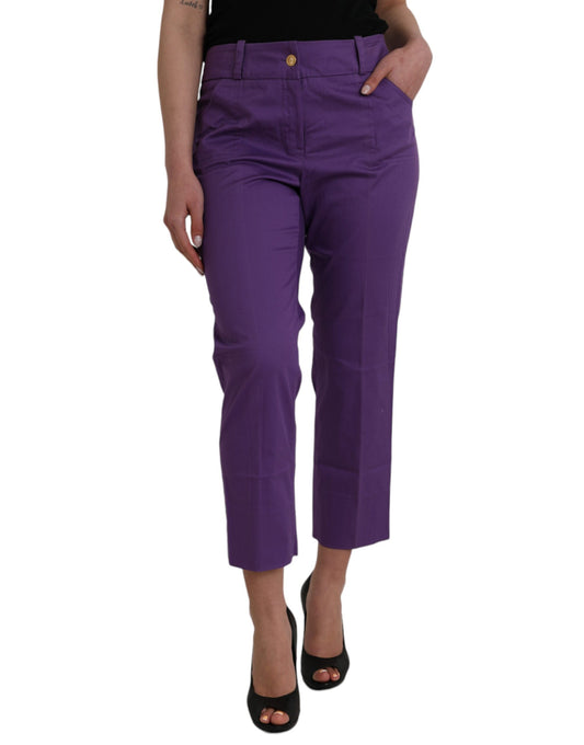 BENCIVENGA Lila Baumwolle MidWaist Straight Cropped Pants